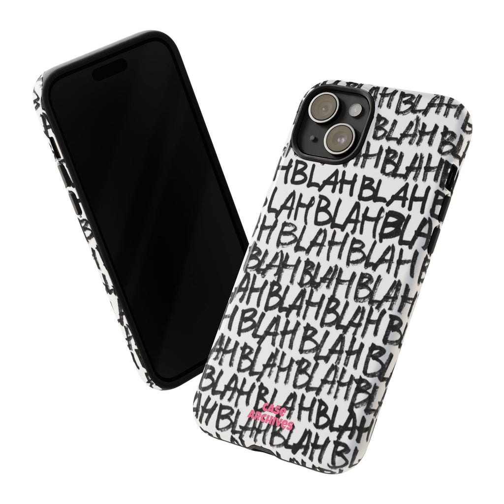 Phone Case — 'BLAH BLAH' Graffiti Text Protective Tough Case