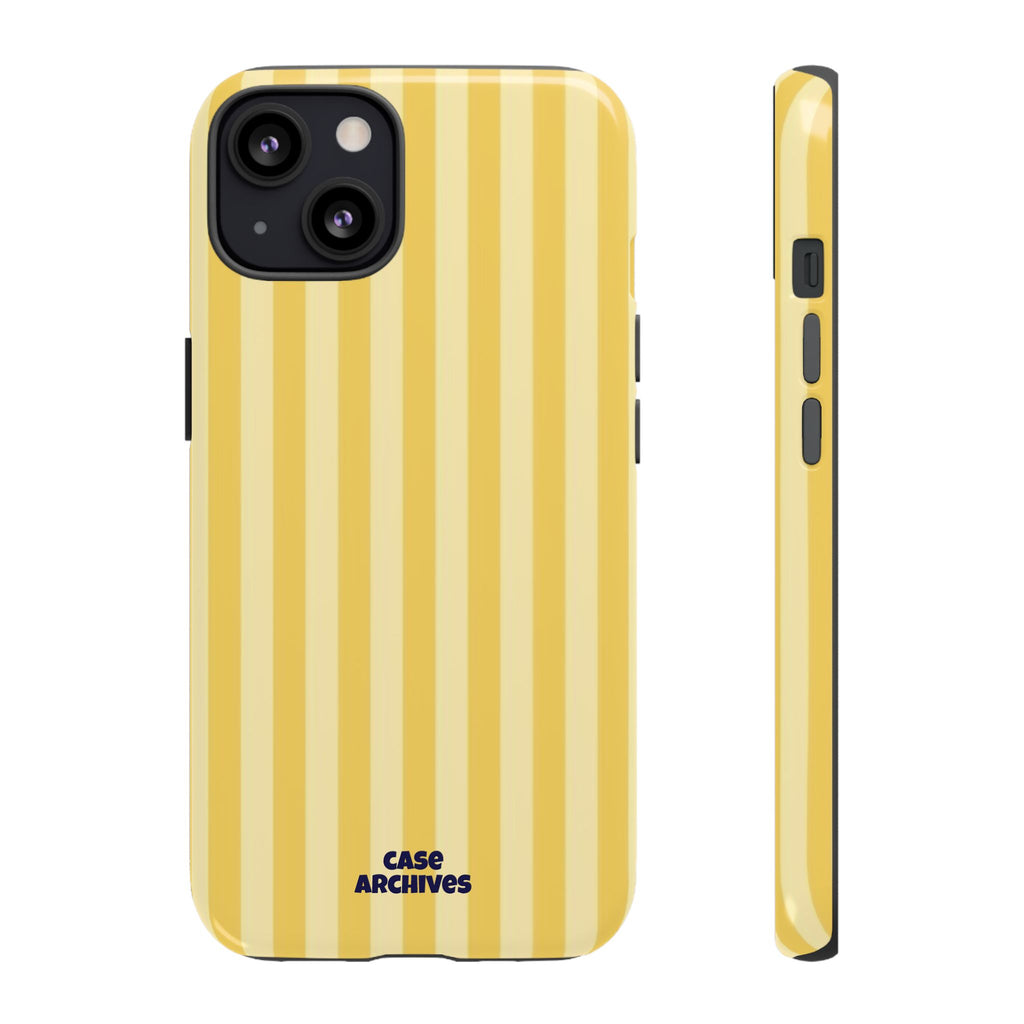 Yellow Striped Tough Phone Case – Durable Protective Cover (Case Archives)