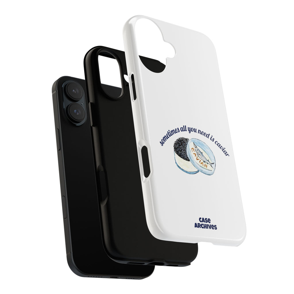 Caviar Illustration Phone Case — "sometimes all you need is caviar" Protective Hard Case