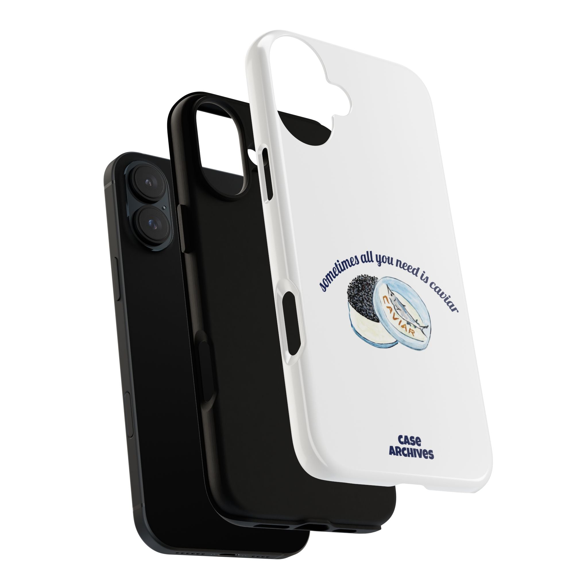 Caviar Illustration Phone Case — "sometimes all you need is caviar" Protective Hard Case