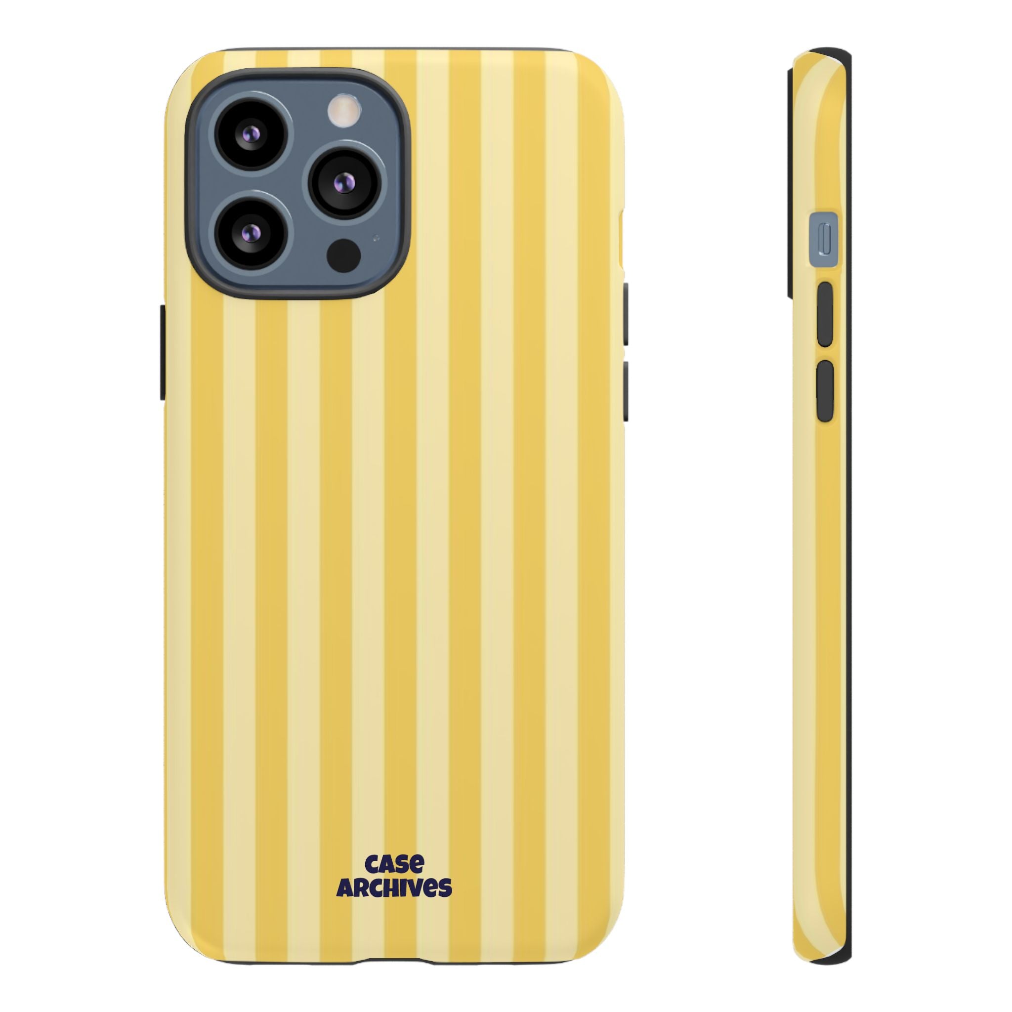 Yellow Striped Tough Phone Case – Durable Protective Cover (Case Archives)