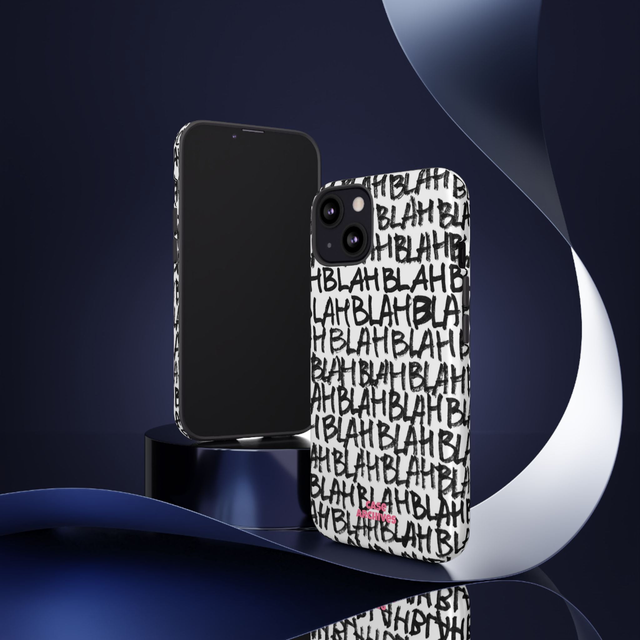 Phone Case — 'BLAH BLAH' Graffiti Text Protective Tough Case