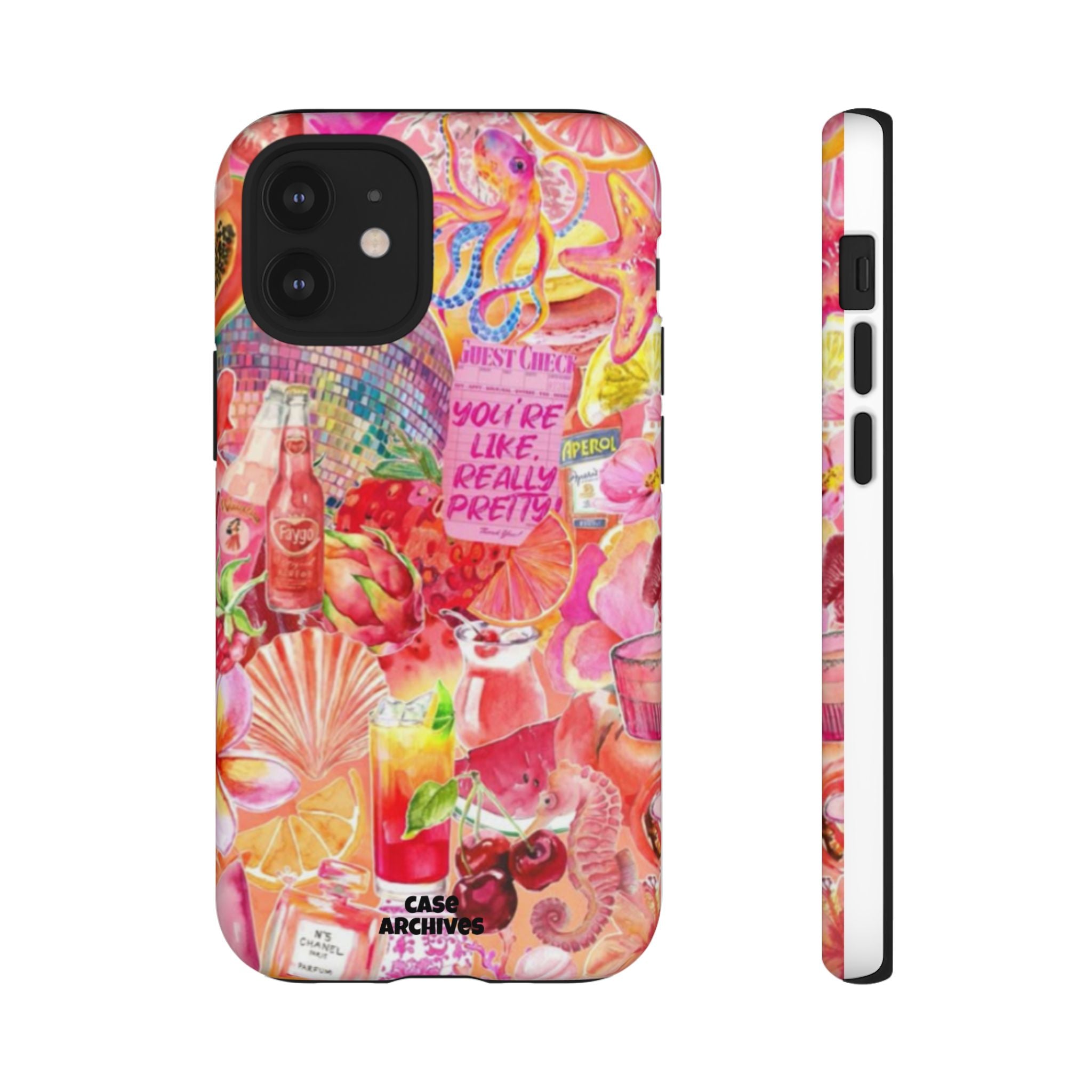 Phone Case — Pink Tropical Collage "You're Like, Really Pretty"