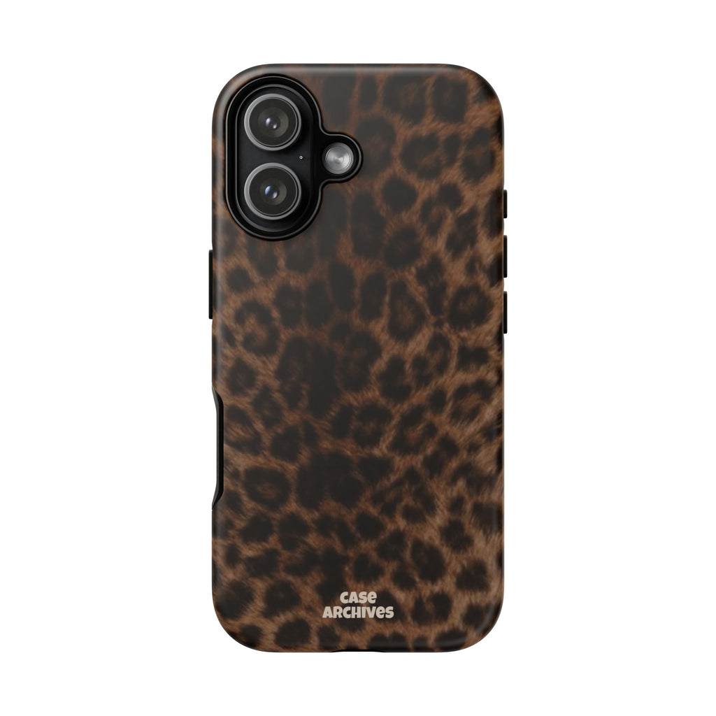 Leopard Print Phone Case — Protective Tough Case with Brown Animal Print