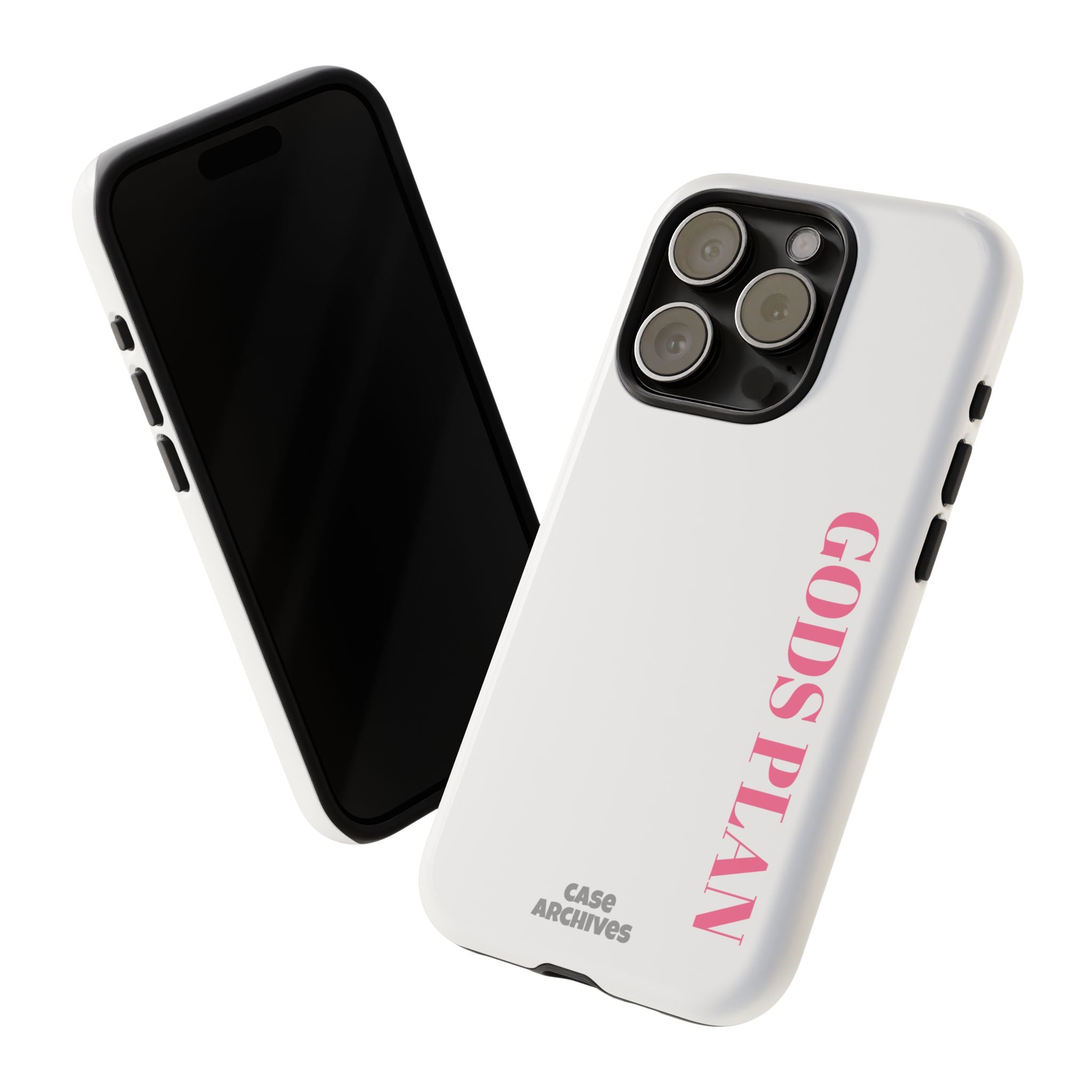 Phone Case — GODS PLAN Vertical Pink Text Religious iPhone Cover