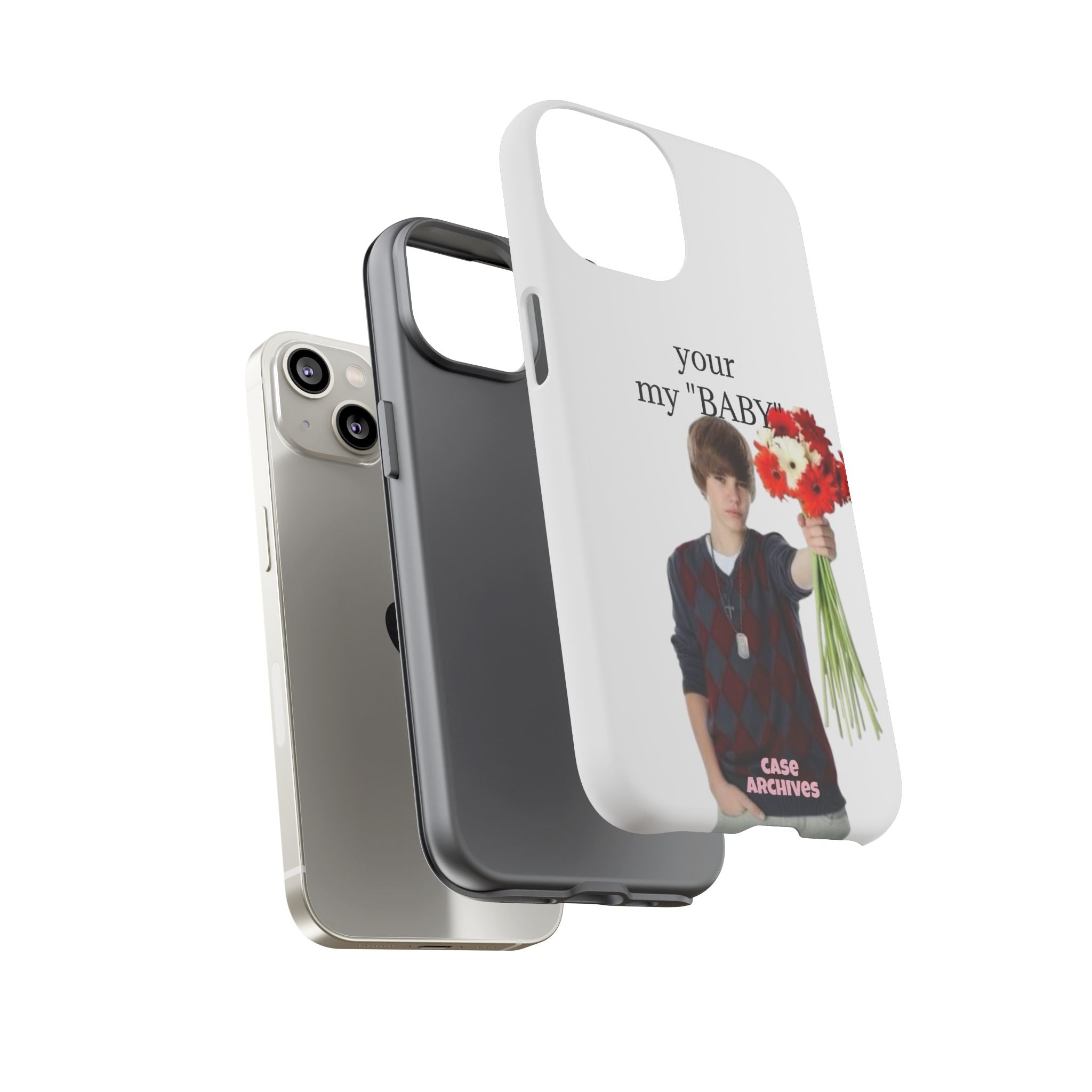 “your my 'BABY'” Justin Retro Photo Floral Design