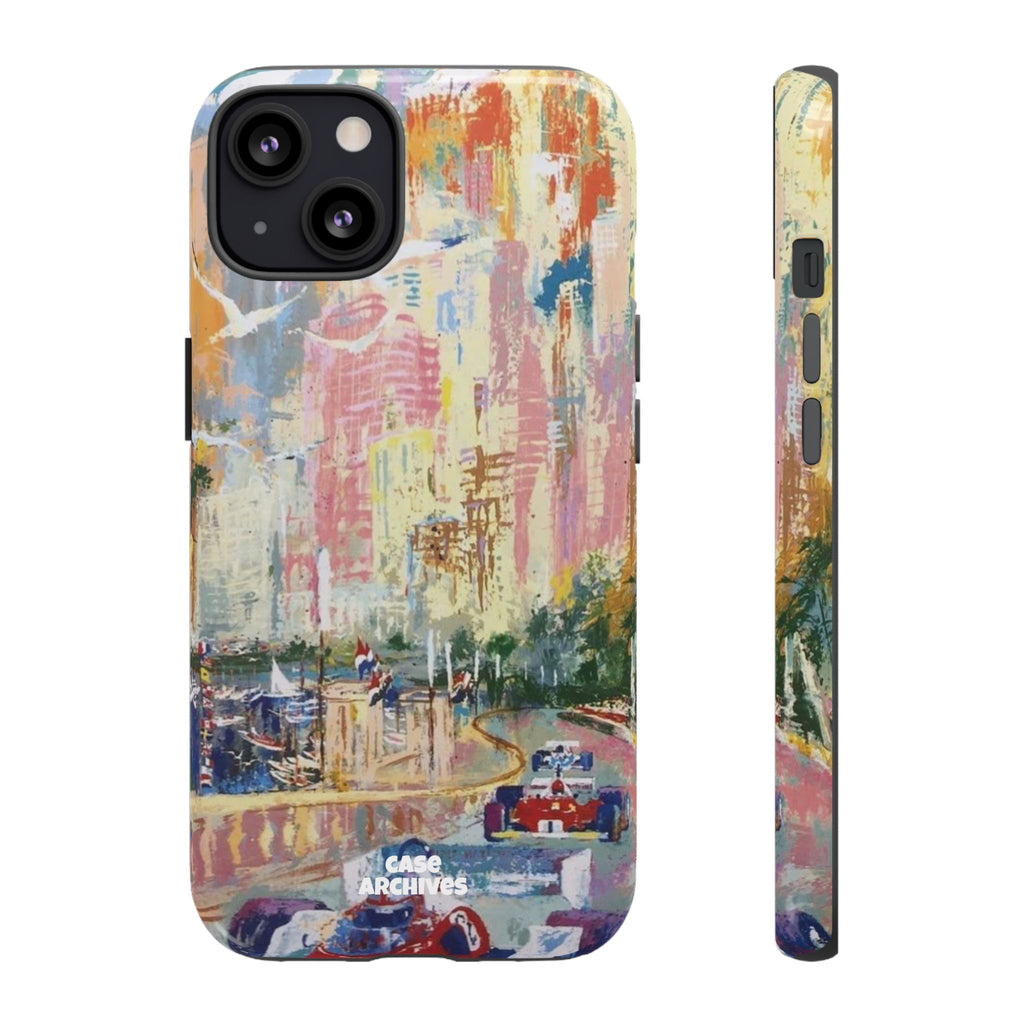 Racing Cityscape Phone Case — Vintage Grand Prix Art Protective Cover