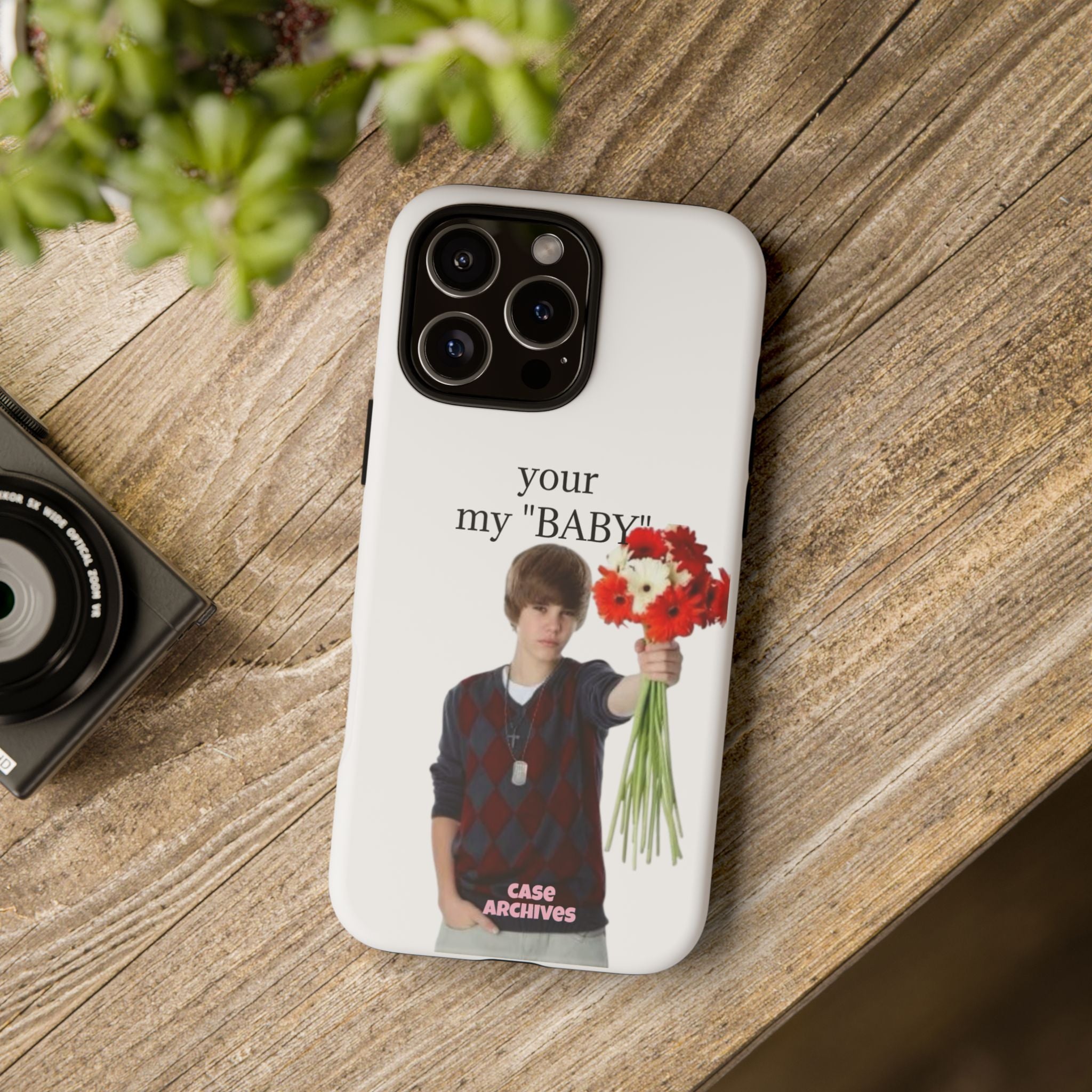 “your my 'BABY'” Justin Retro Photo Floral Design