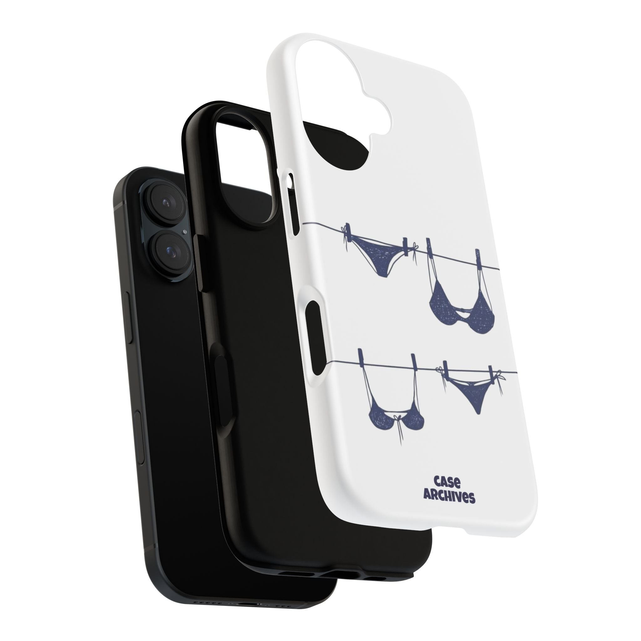 Phone Case — Blue swimsuit Clothesline Illustration Protective Cover