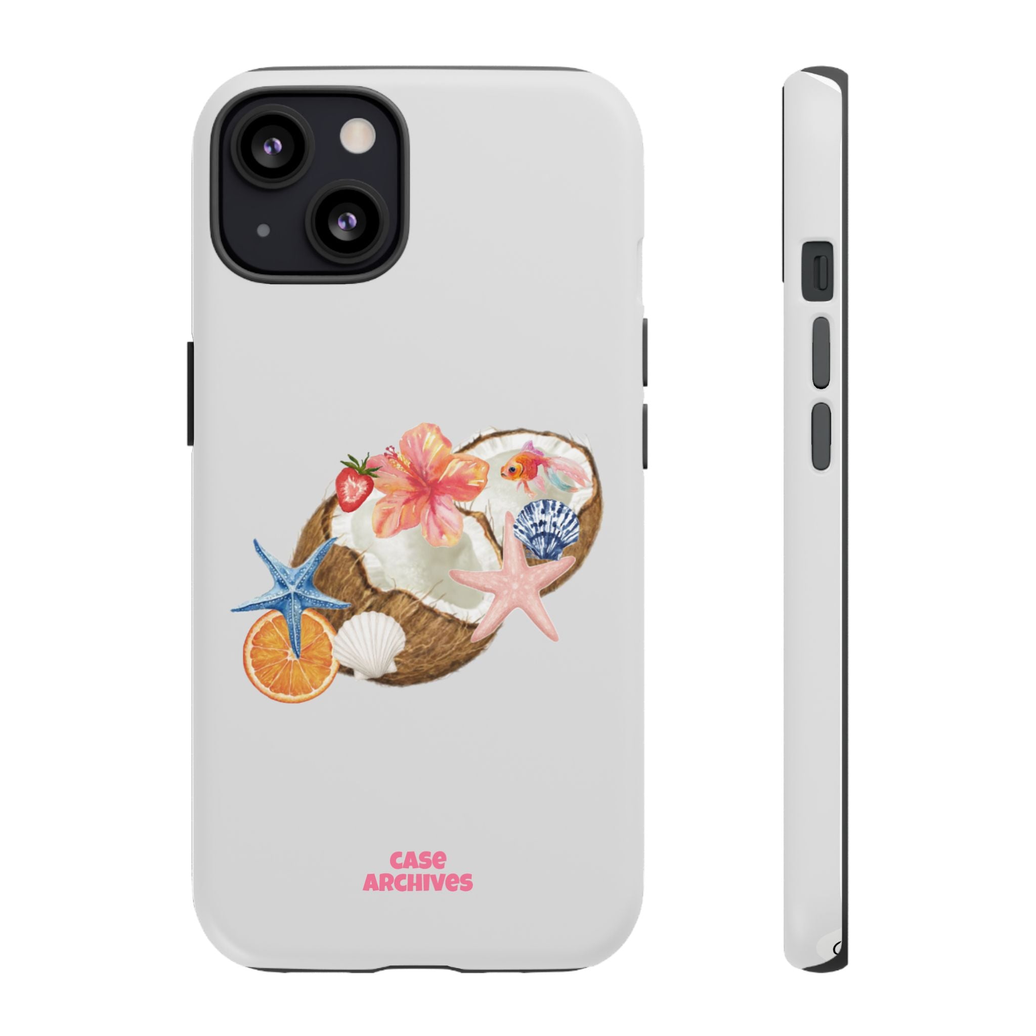 Beach Shells Tough Phone Case — Tropical Starfish & Hibiscus Design