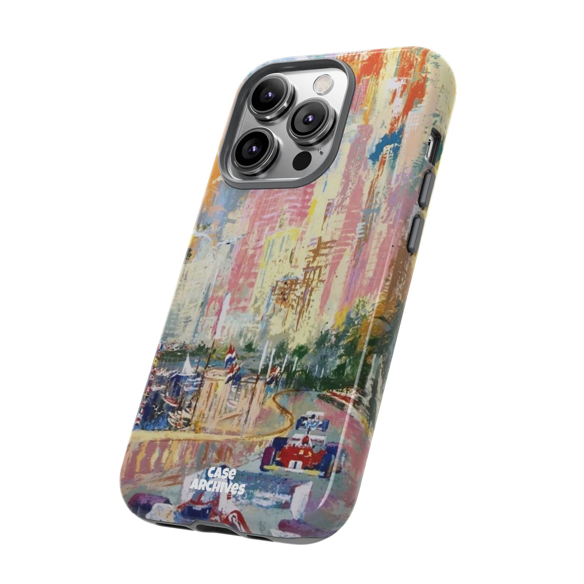 Racing Cityscape Phone Case — Vintage Grand Prix Art Protective Cover