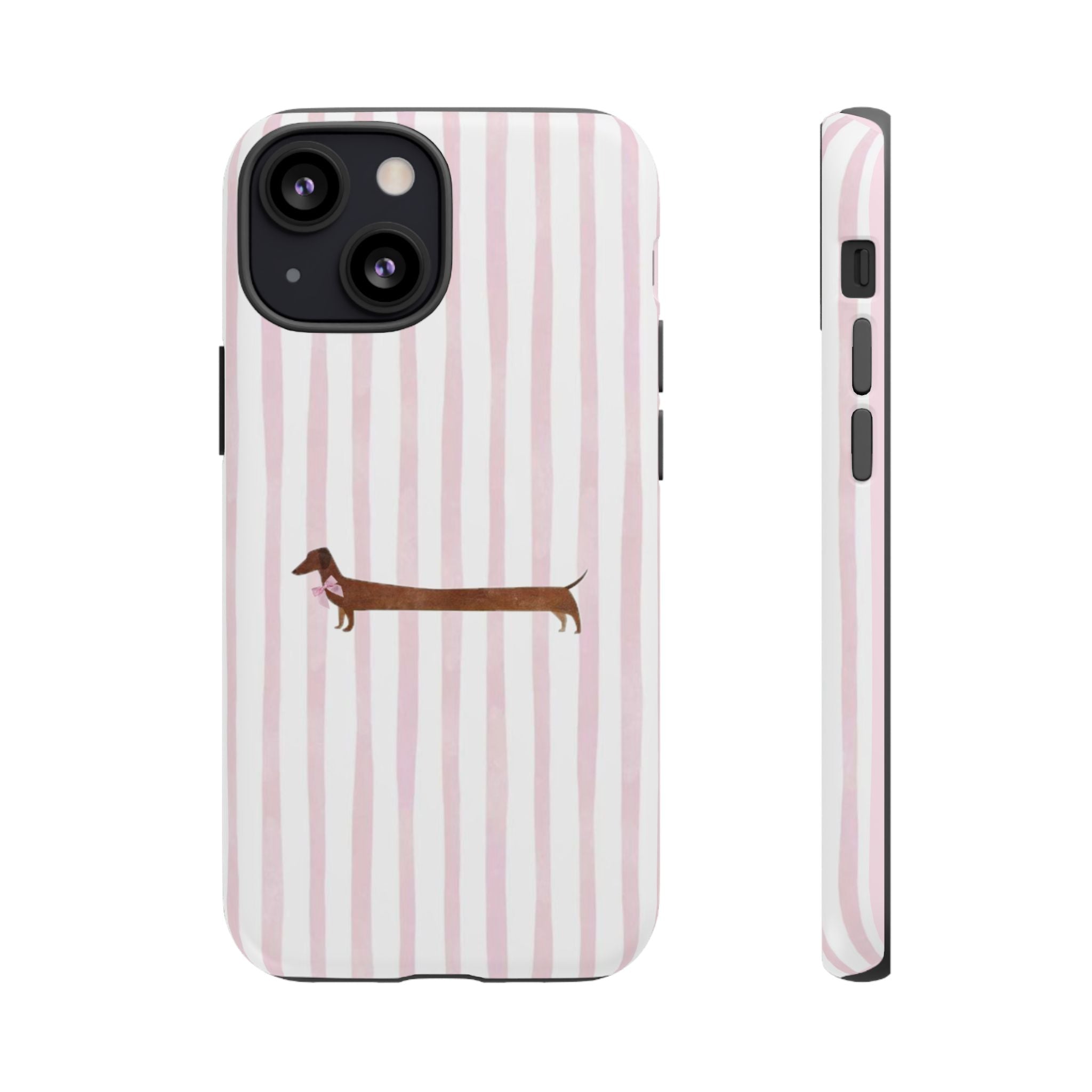 Dachshund Stripe Phone Case — Cute Pink Wiener Dog Protective Case