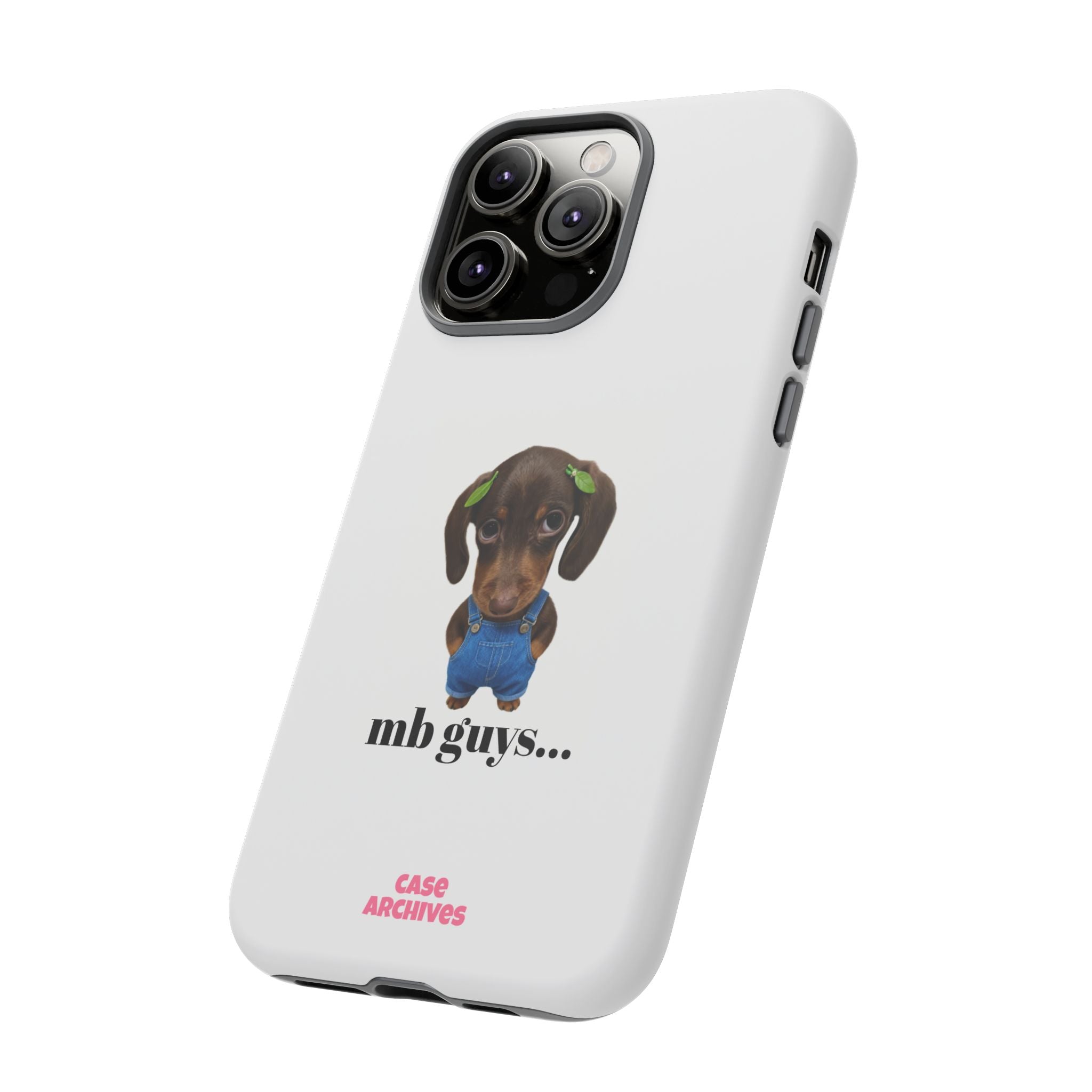 Phone Case — Cute Dachshund Puppy Design with 'nb guys...' Text