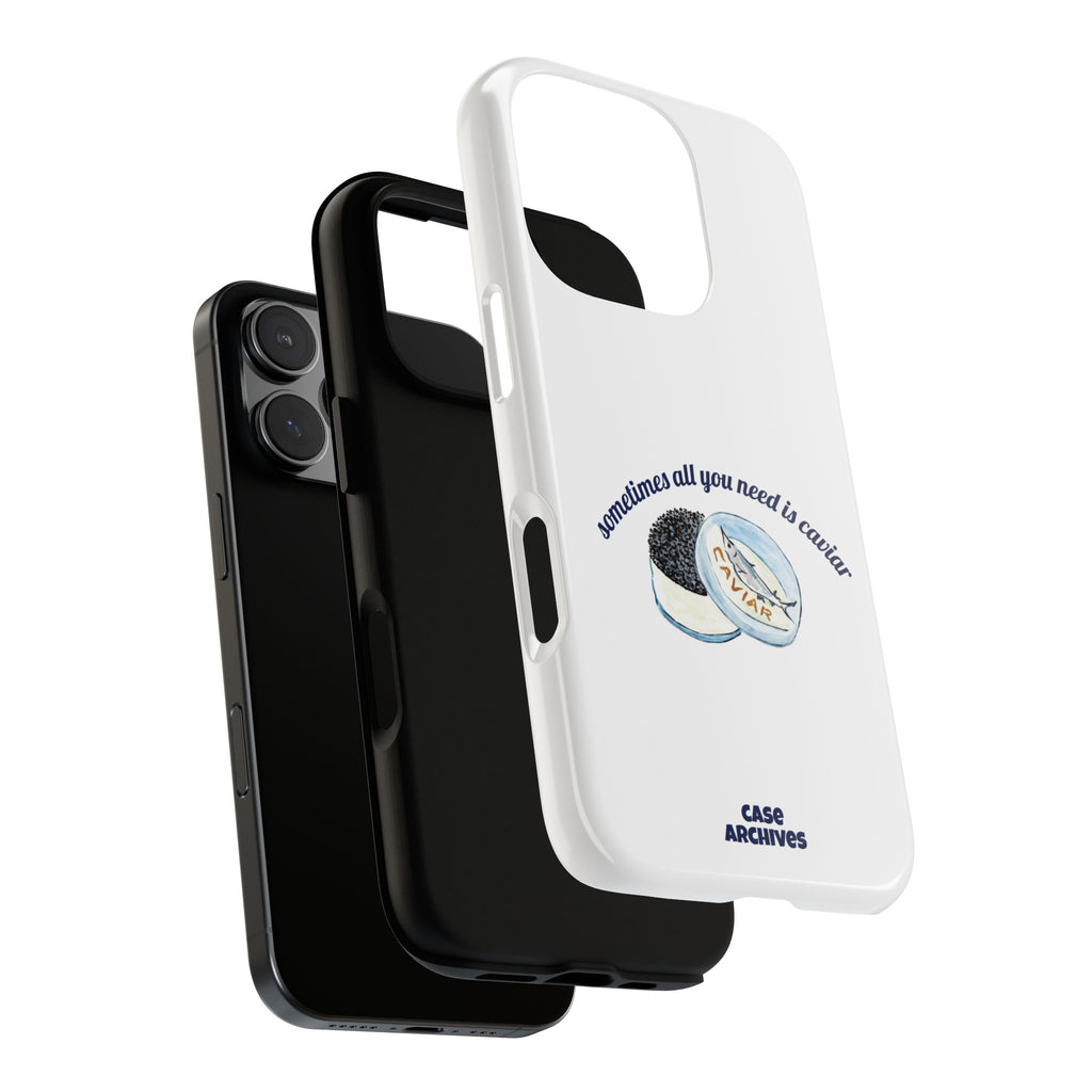 Caviar Illustration Phone Case — "sometimes all you need is caviar" Protective Hard Case