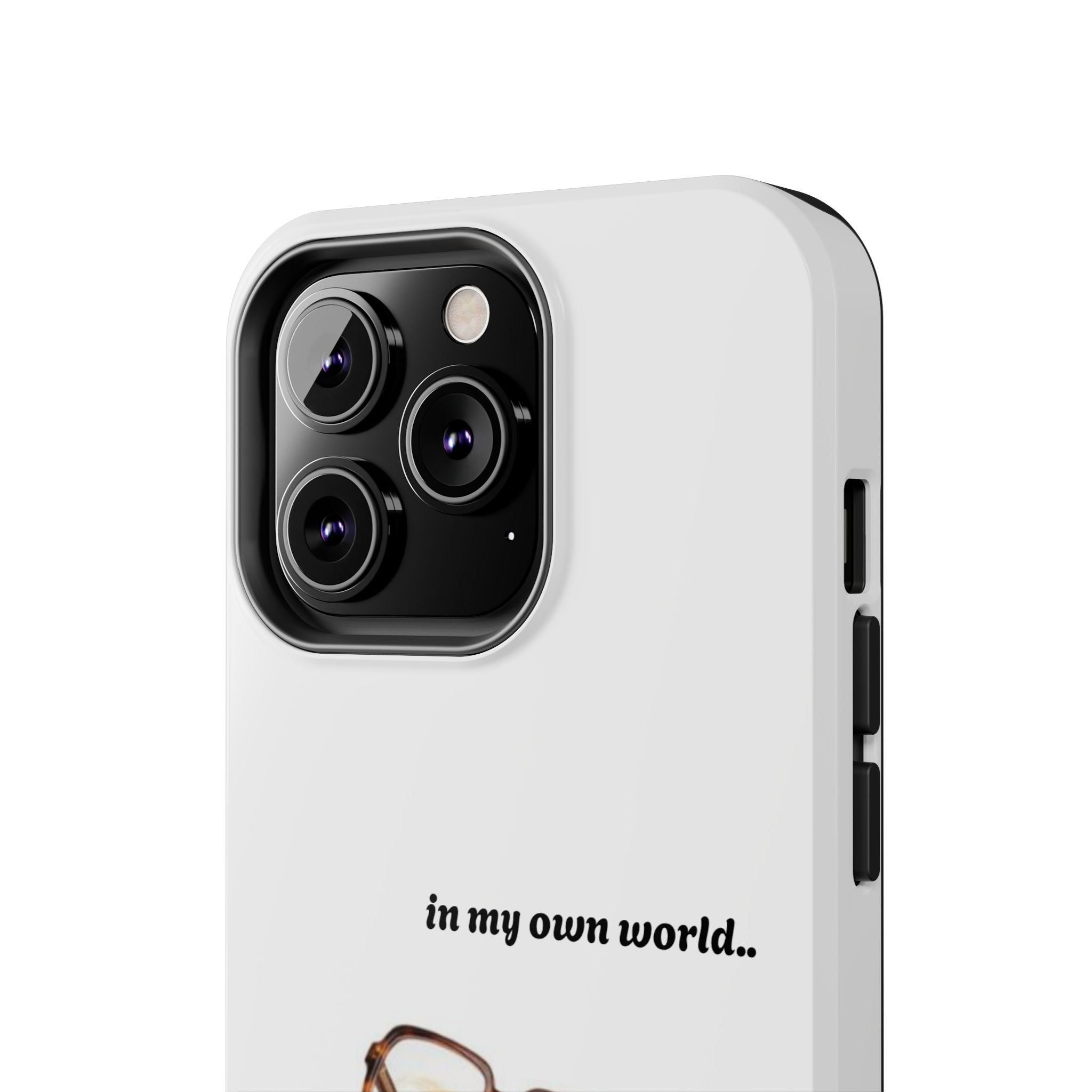 "In My Own World" Cute Dog Design, Durable Protective iPhone Case