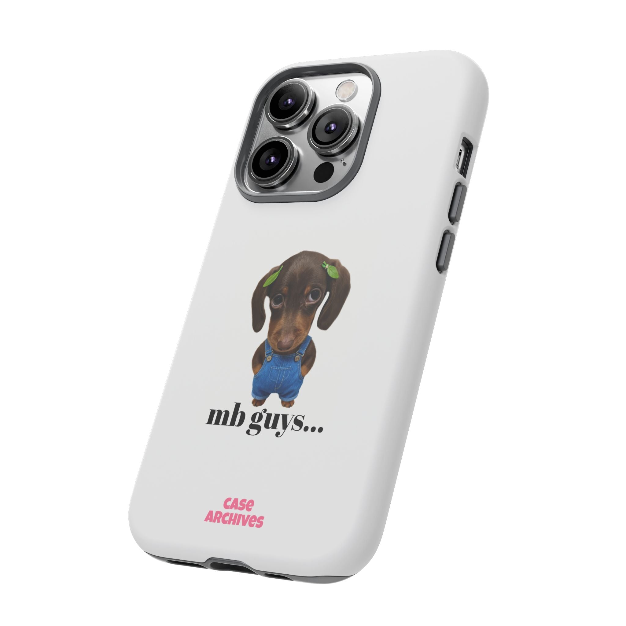 Phone Case — Cute Dachshund Puppy Design with 'nb guys...' Text