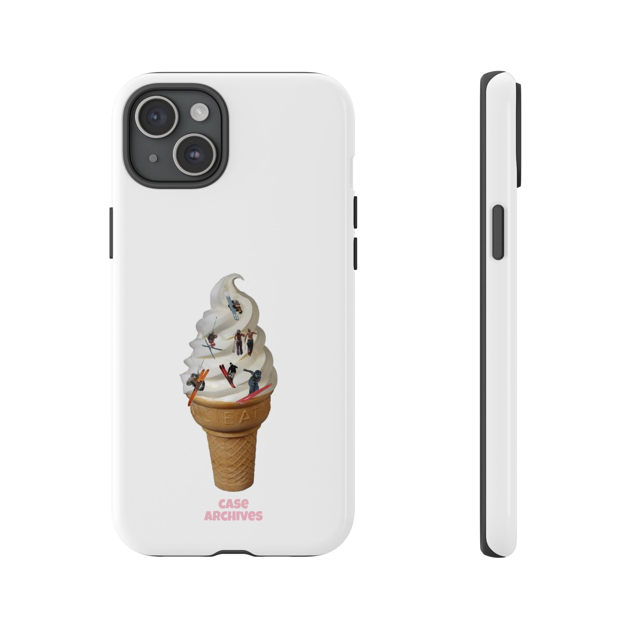Ice Cream Cone x ski sleds  Phone Case — 'Case Archives' Soft-Serve Graphic Protective Cover