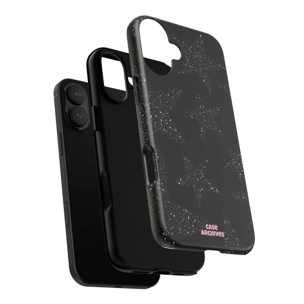 Glitter Star Tough Case — Black Sparkle Phone Protection