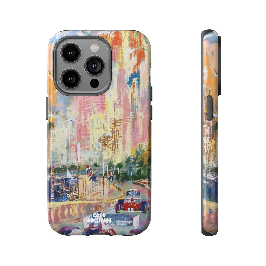 Racing Cityscape Phone Case — Vintage Grand Prix Art Protective Cover