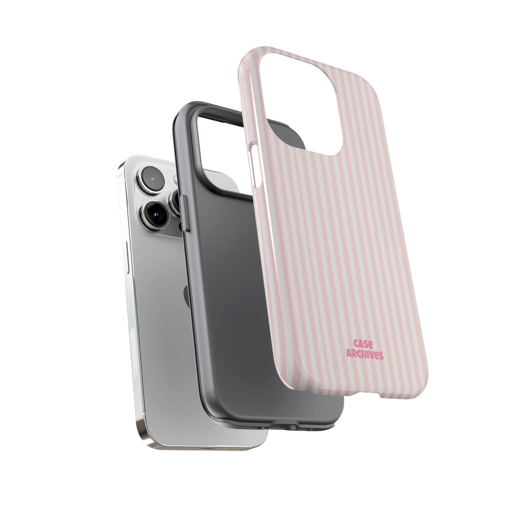 Pink Pastel Stripe Tough Phone Case — Protective iPhone Cover