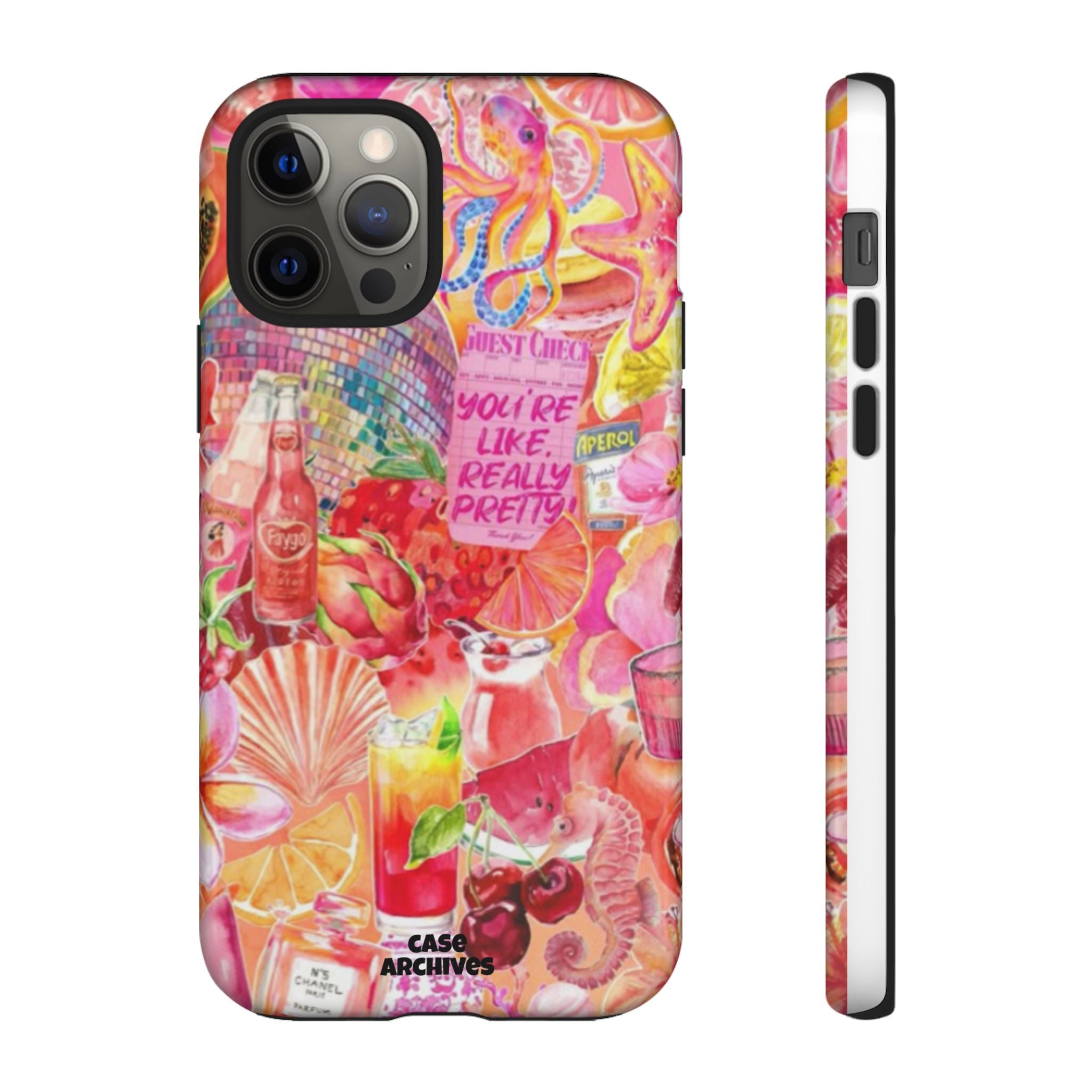 Phone Case — Pink Tropical Collage "You're Like, Really Pretty"