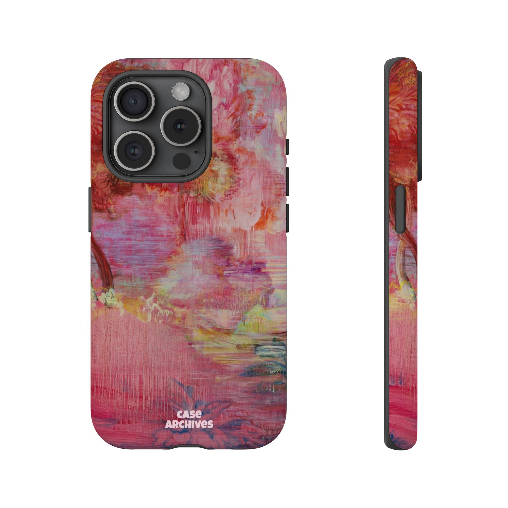 Floral Pink Abstract Phone Case — Tough Durable iPhone Cover
