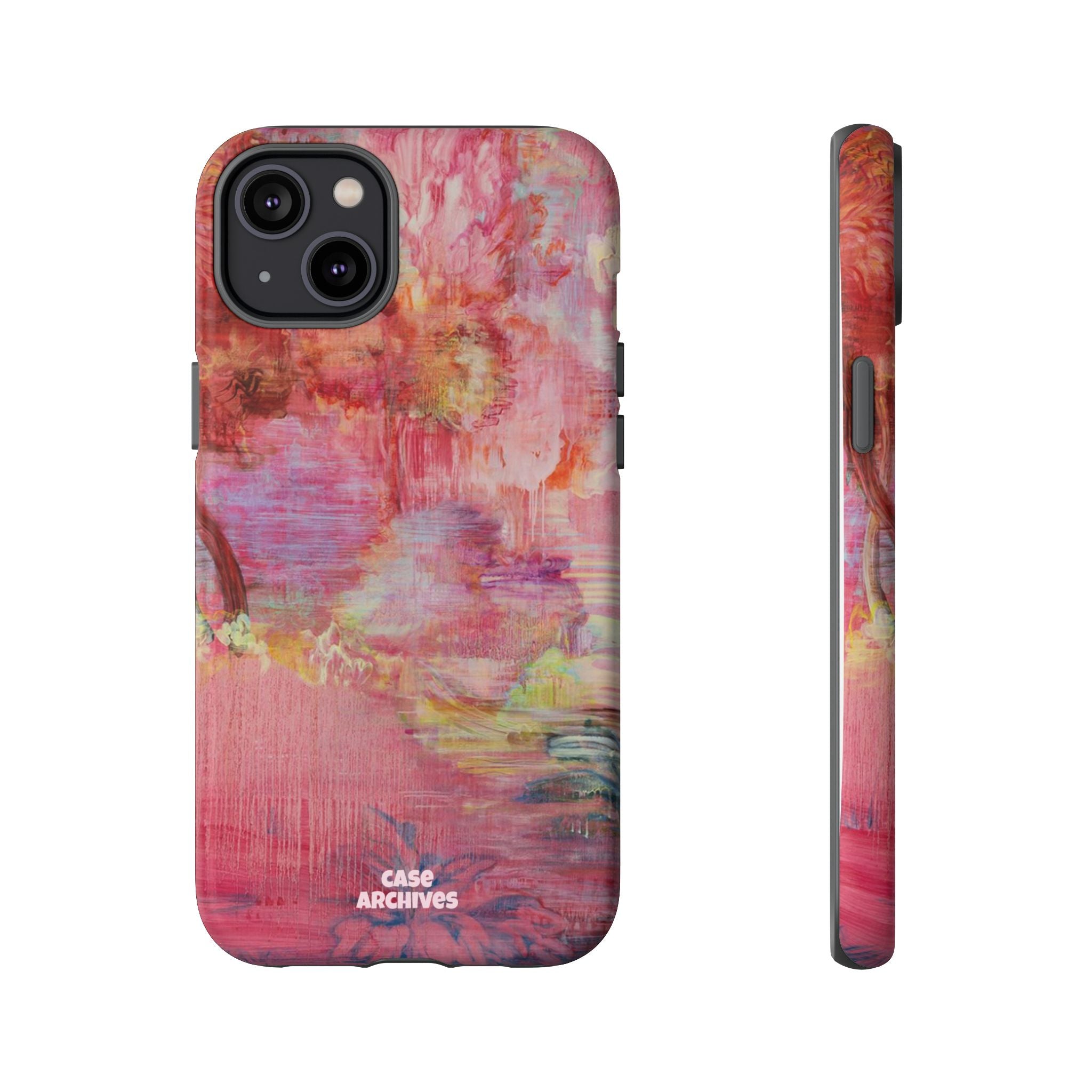 Floral Pink Abstract Phone Case — Tough Durable iPhone Cover