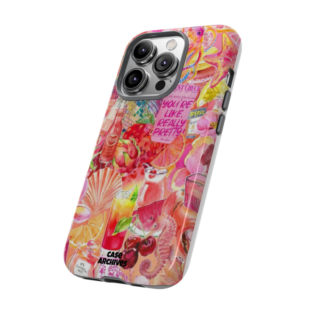 Phone Case — Pink Tropical Collage "You're Like, Really Pretty"