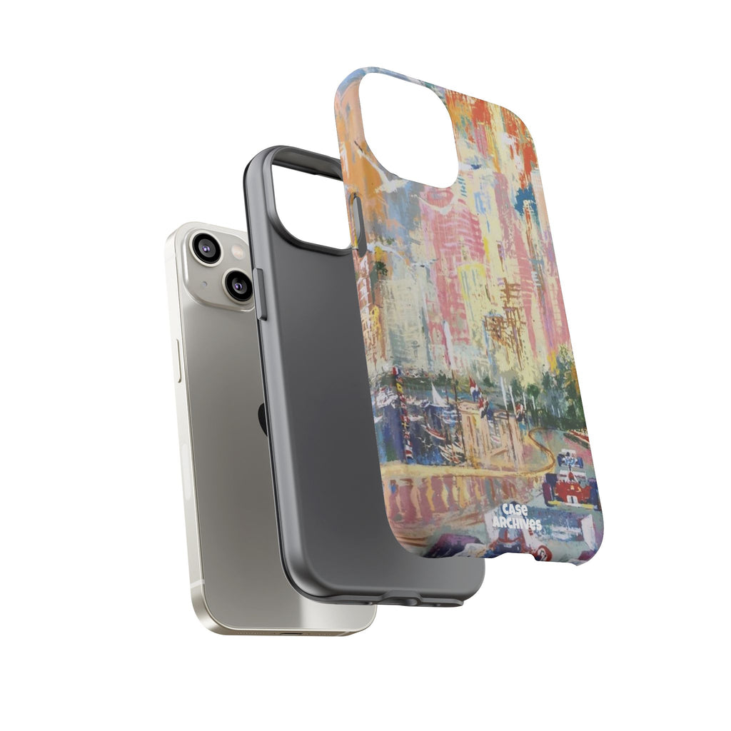 Racing Cityscape Phone Case — Vintage Grand Prix Art Protective Cover