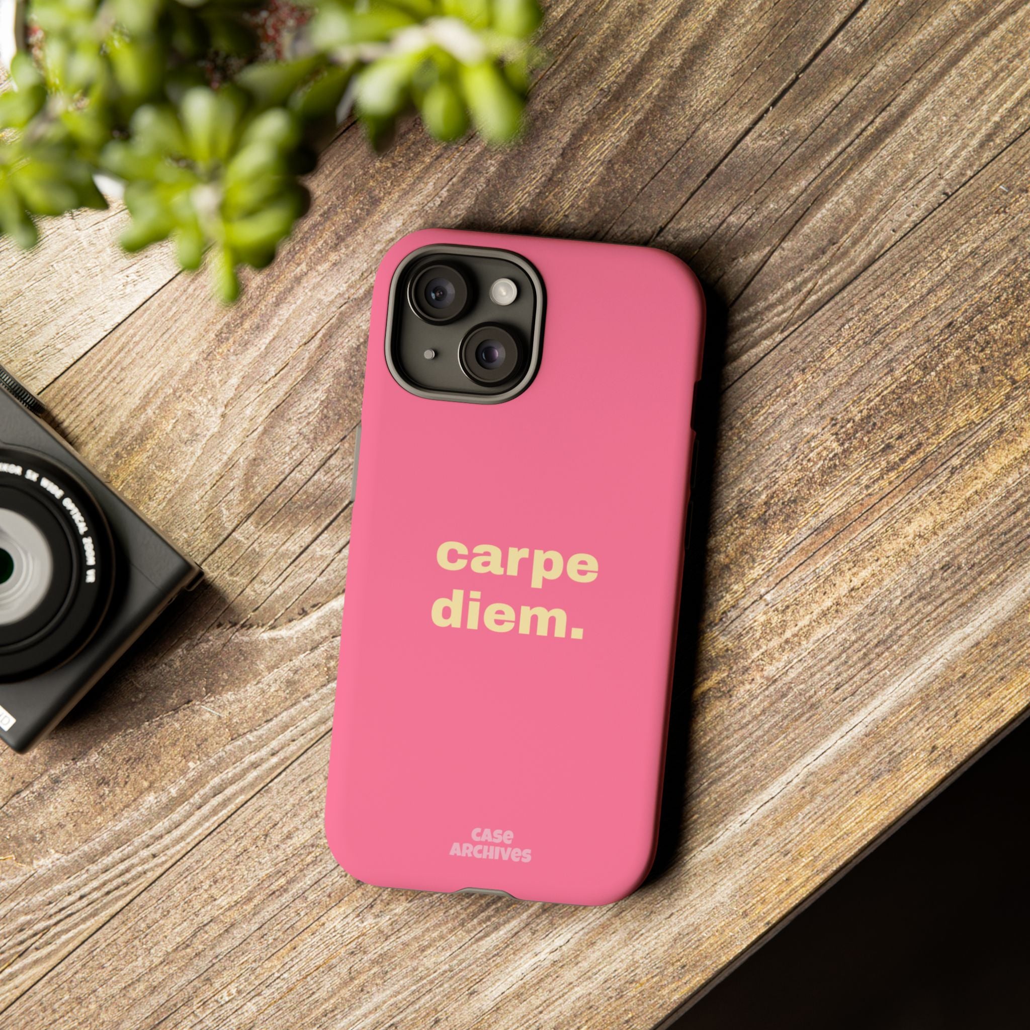 Pink "carpe diem." Tough Phone Case — Motivational Slim Protective Case