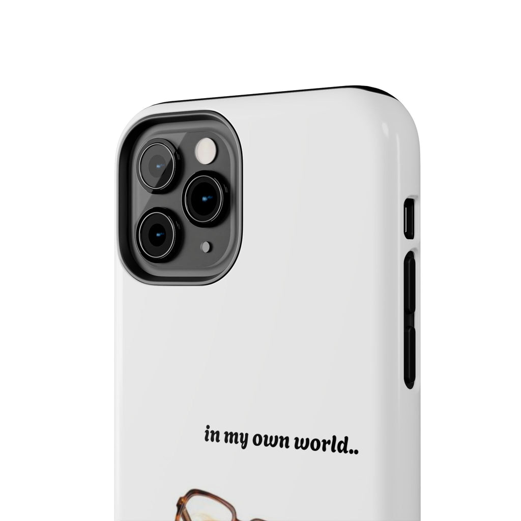 "In My Own World" Cute Dog Design, Durable Protective iPhone Case
