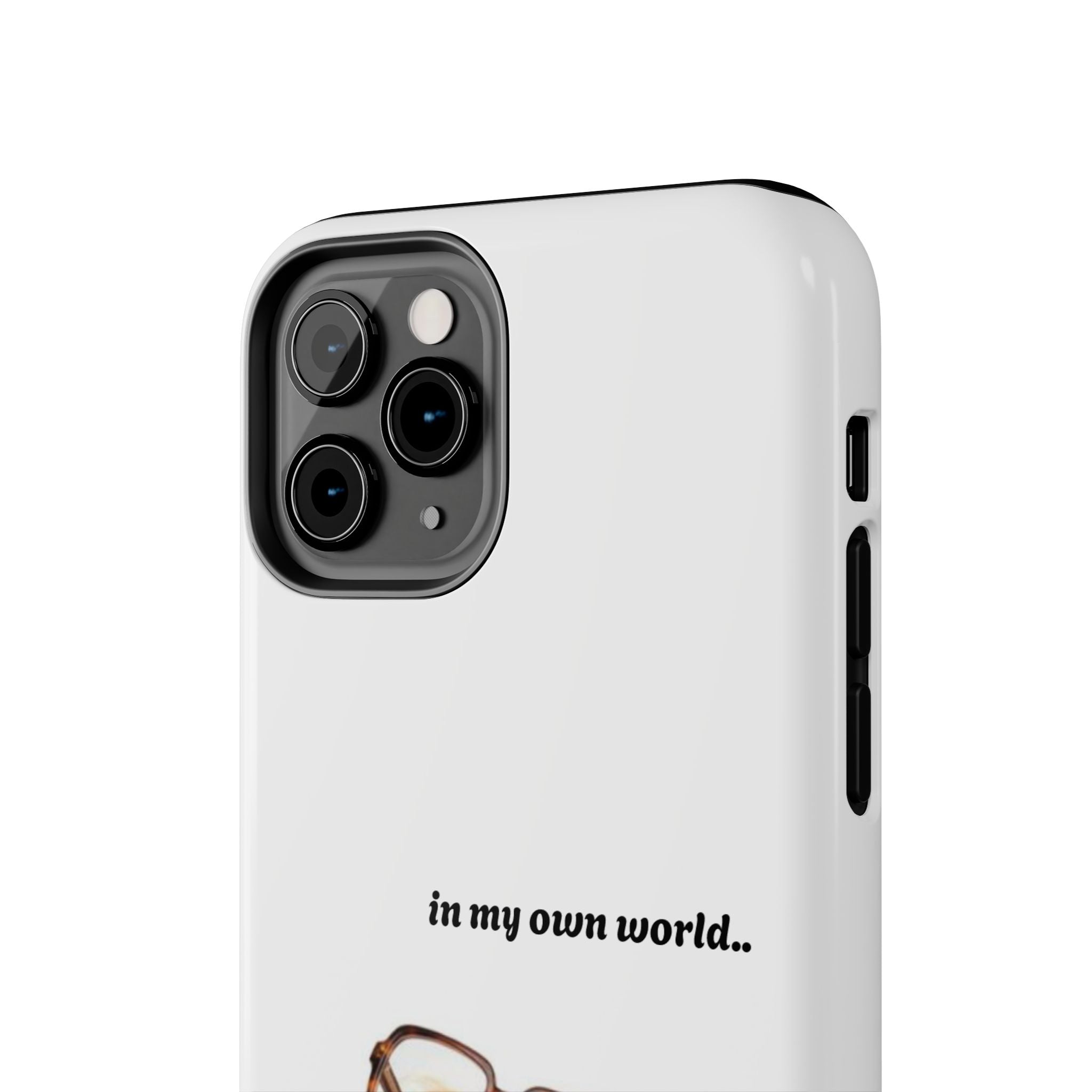 "In My Own World" Cute Dog Design, Durable Protective iPhone Case