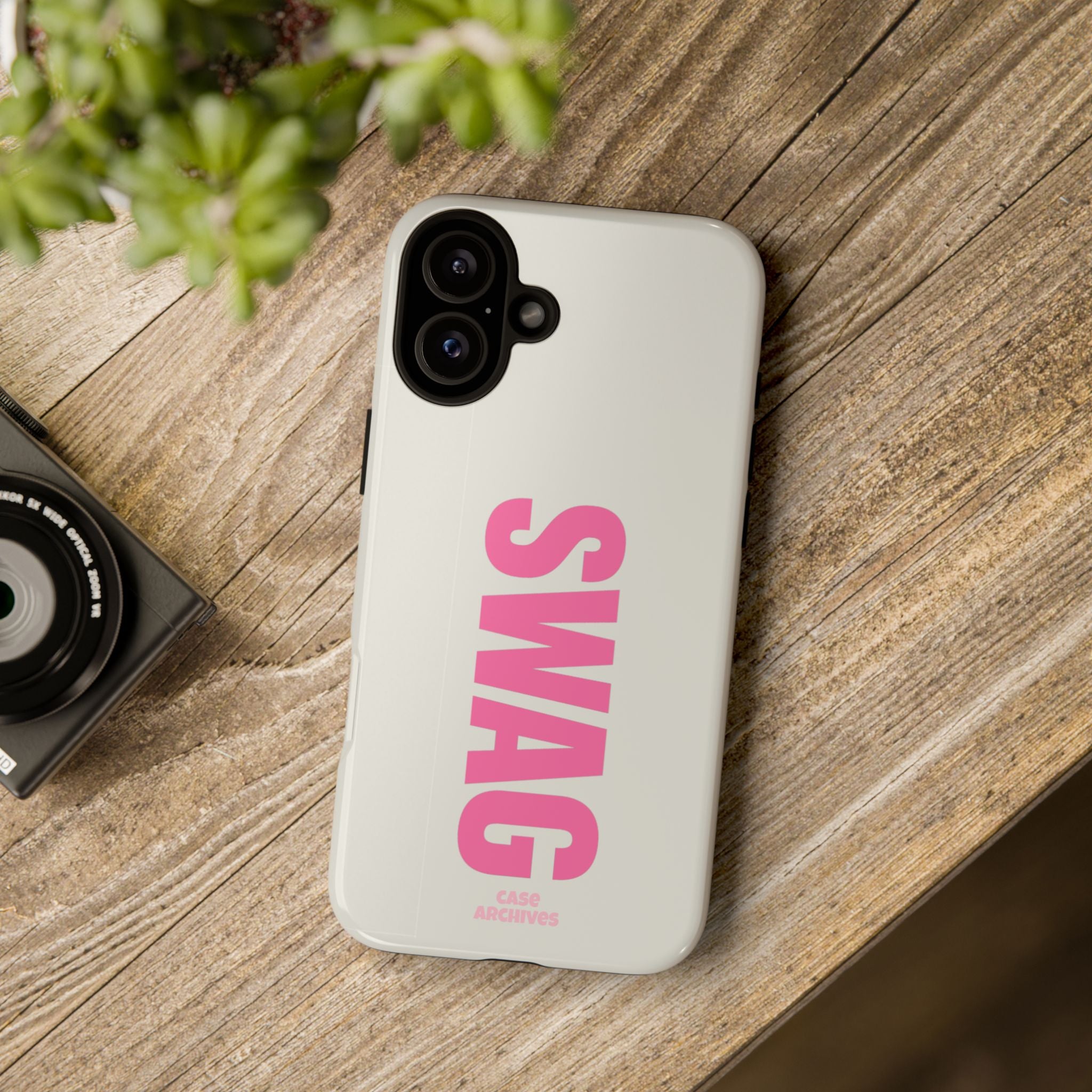 SWAG Phone Case — Bold Pink Vertical Text Tough Case