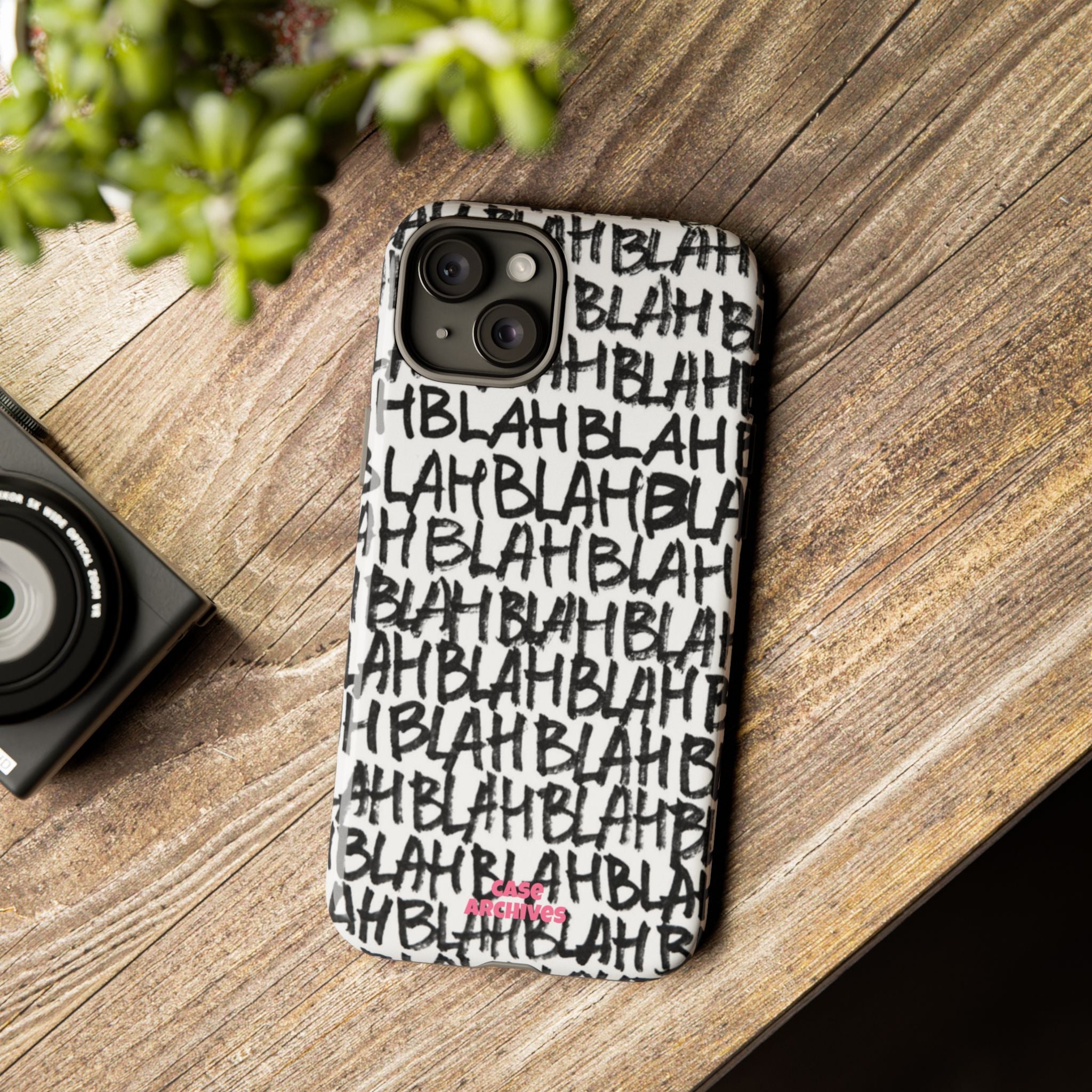 Phone Case — 'BLAH BLAH' Graffiti Text Protective Tough Case