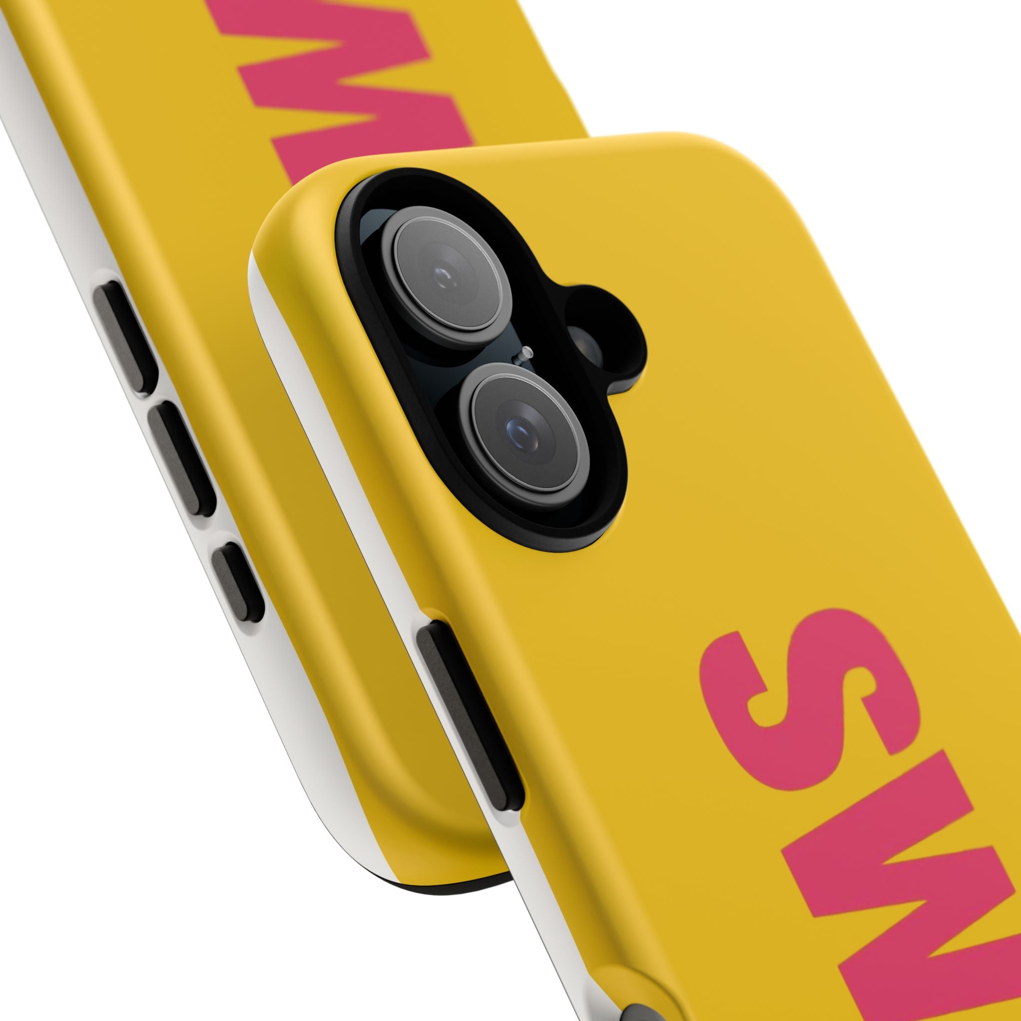 SWAG bold vertical text Phone Case | yellow pink typography