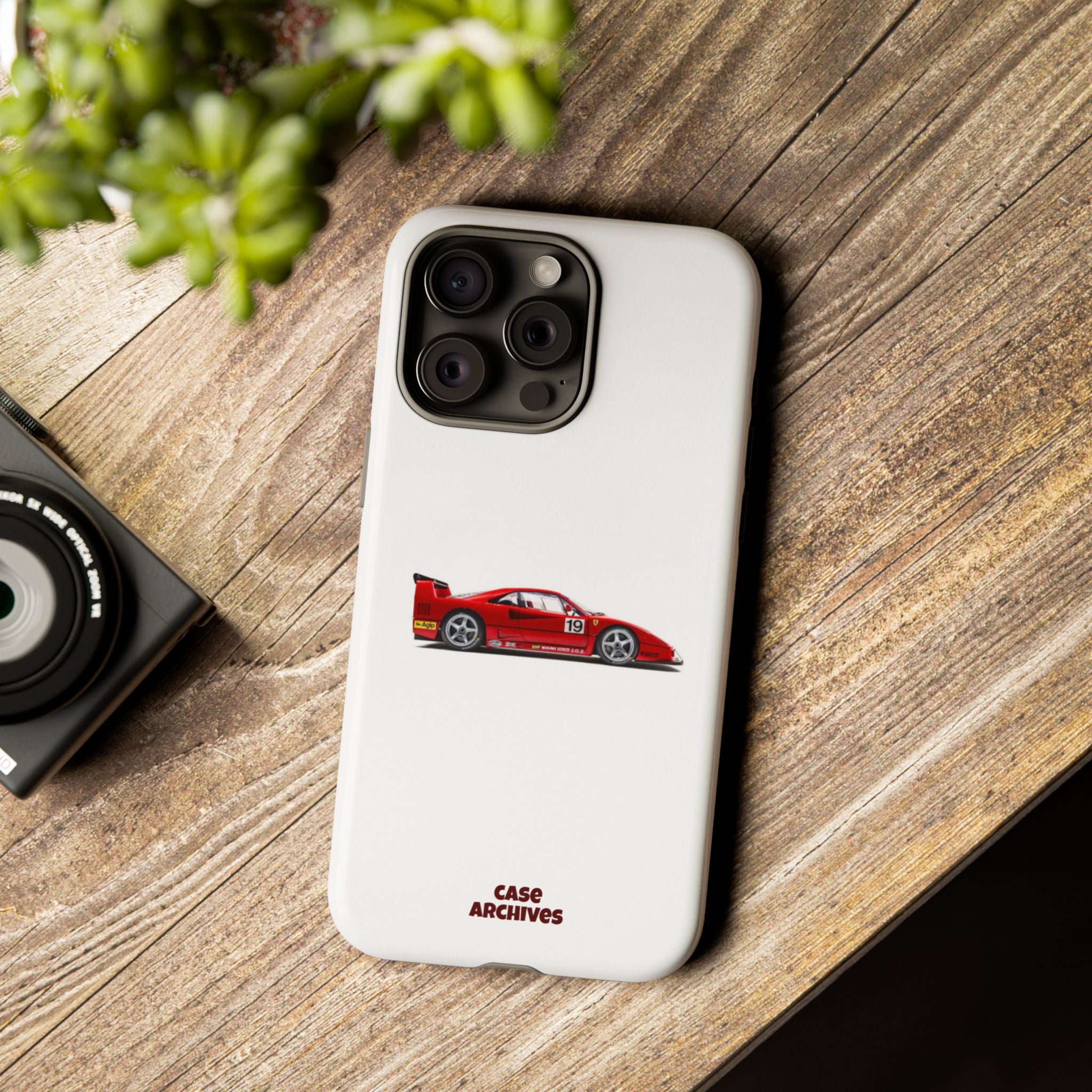 Phone Case — Red Vintage Race Car Design (Case Archives)
