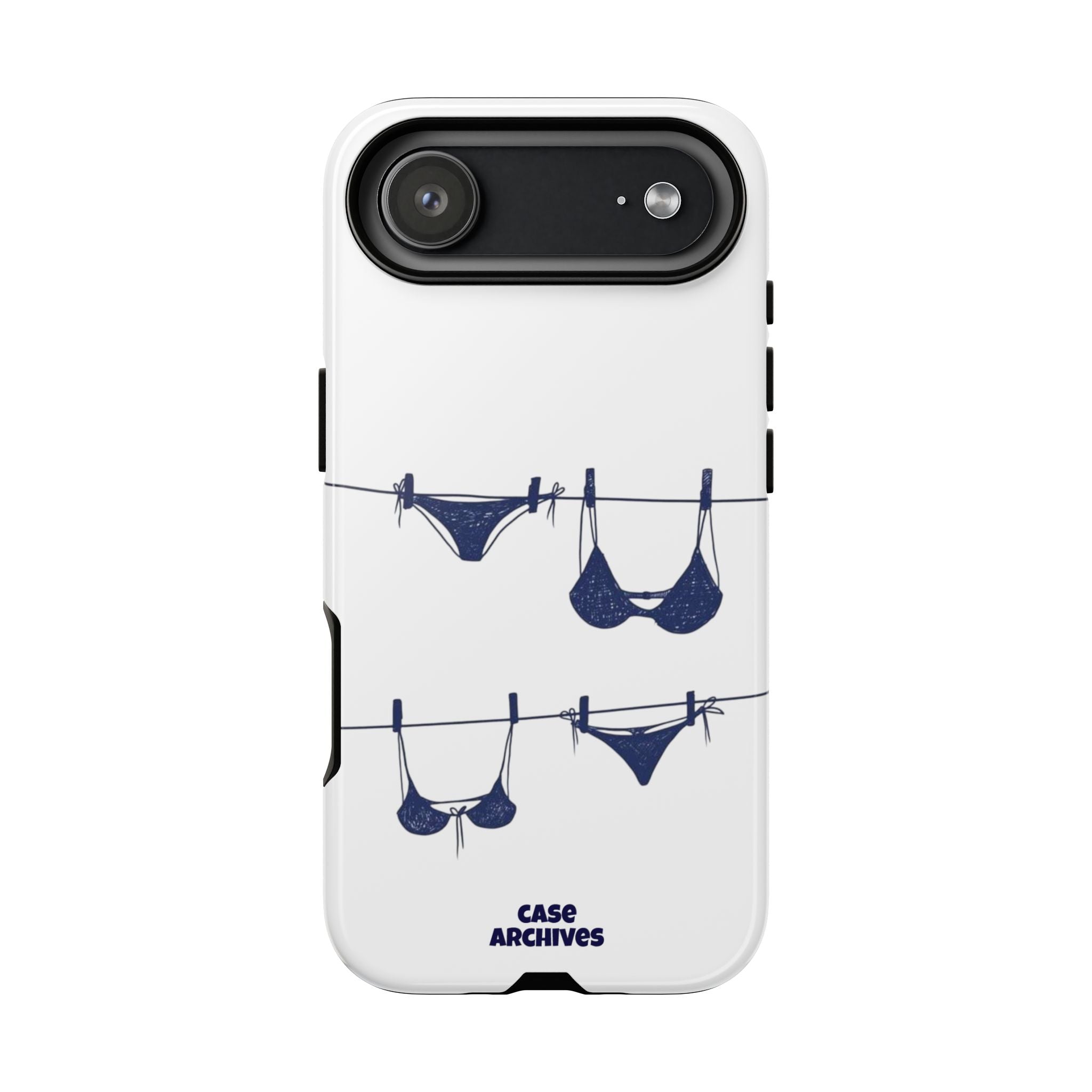 Phone Case — Blue swimsuit Clothesline Illustration Protective Cover