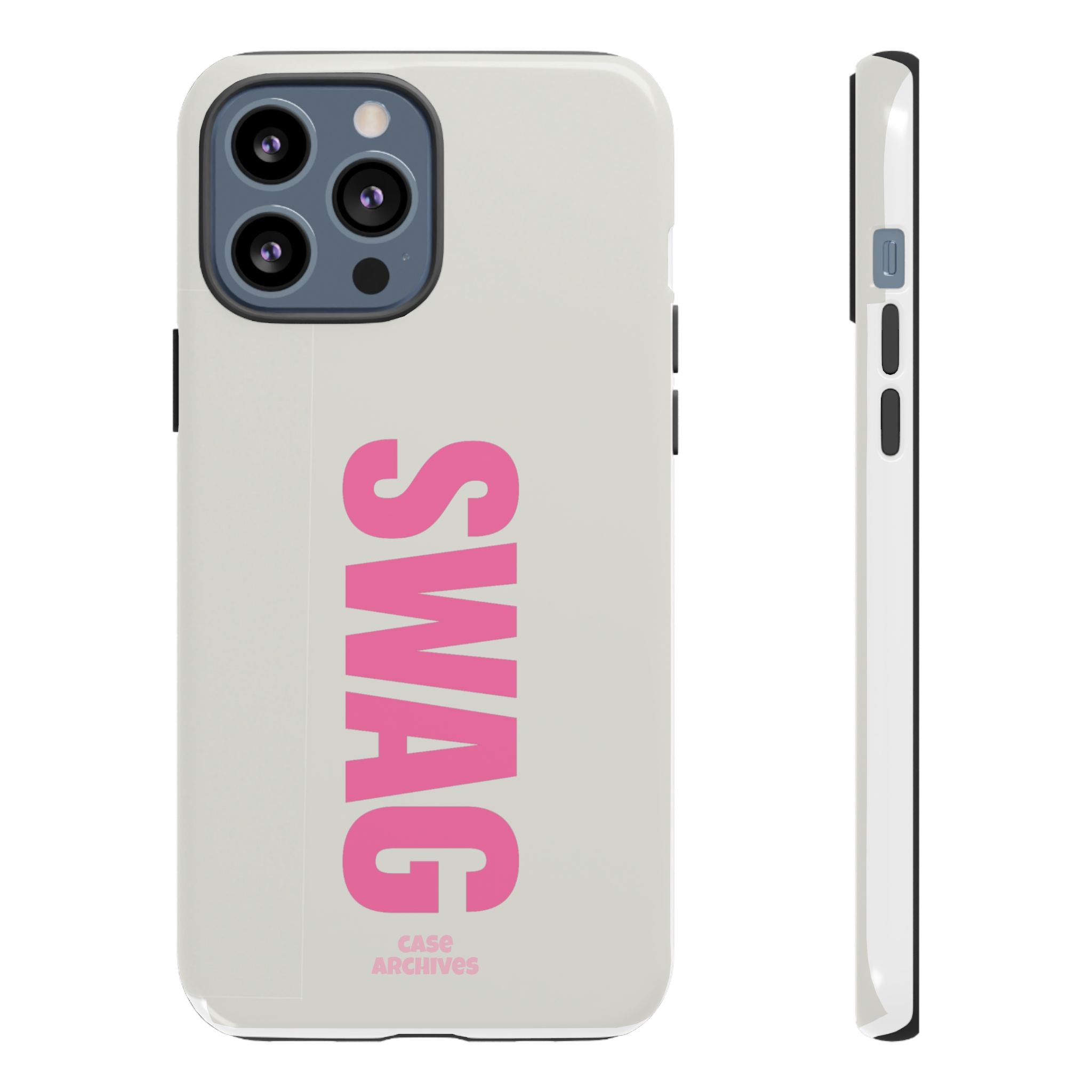 SWAG Phone Case — Bold Pink Vertical Text Tough Case