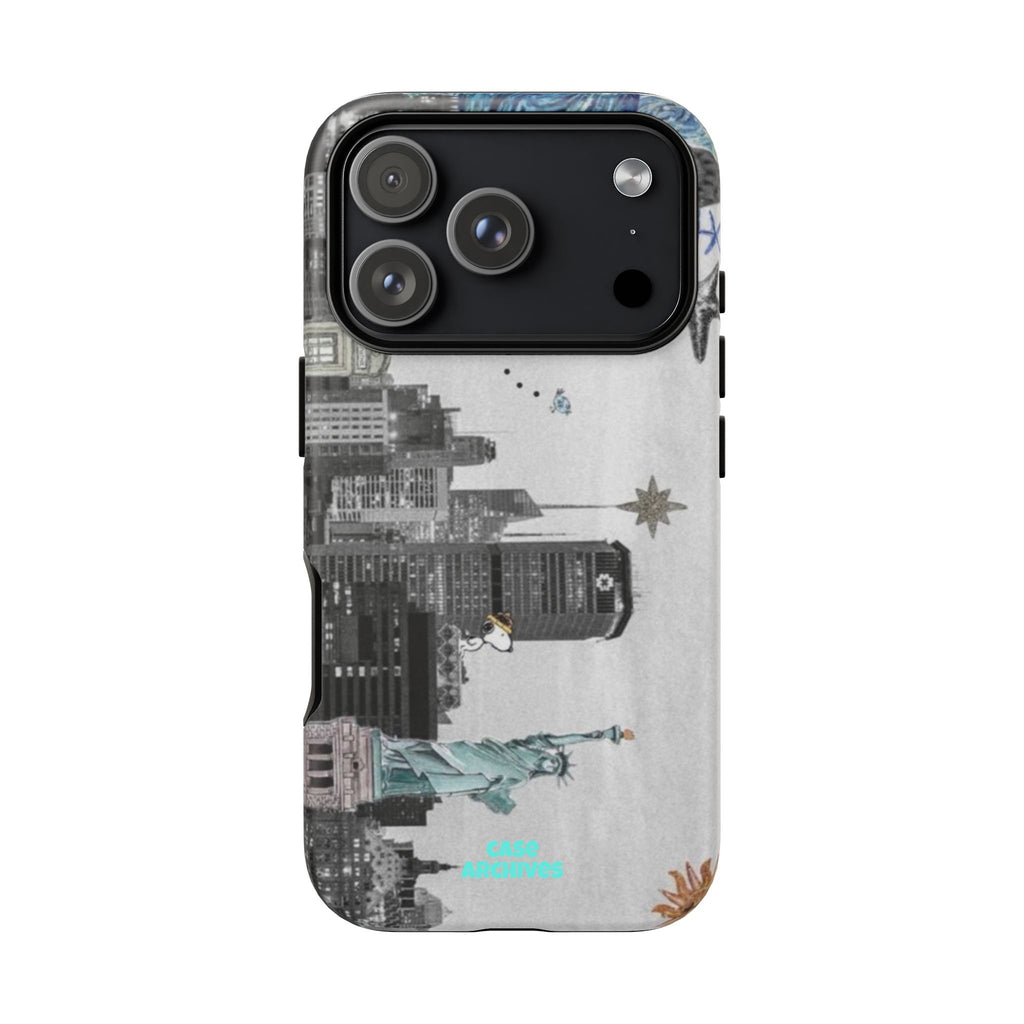 City Skyline Tough Phone Case – Statue of Liberty Urban Art Protective Cover