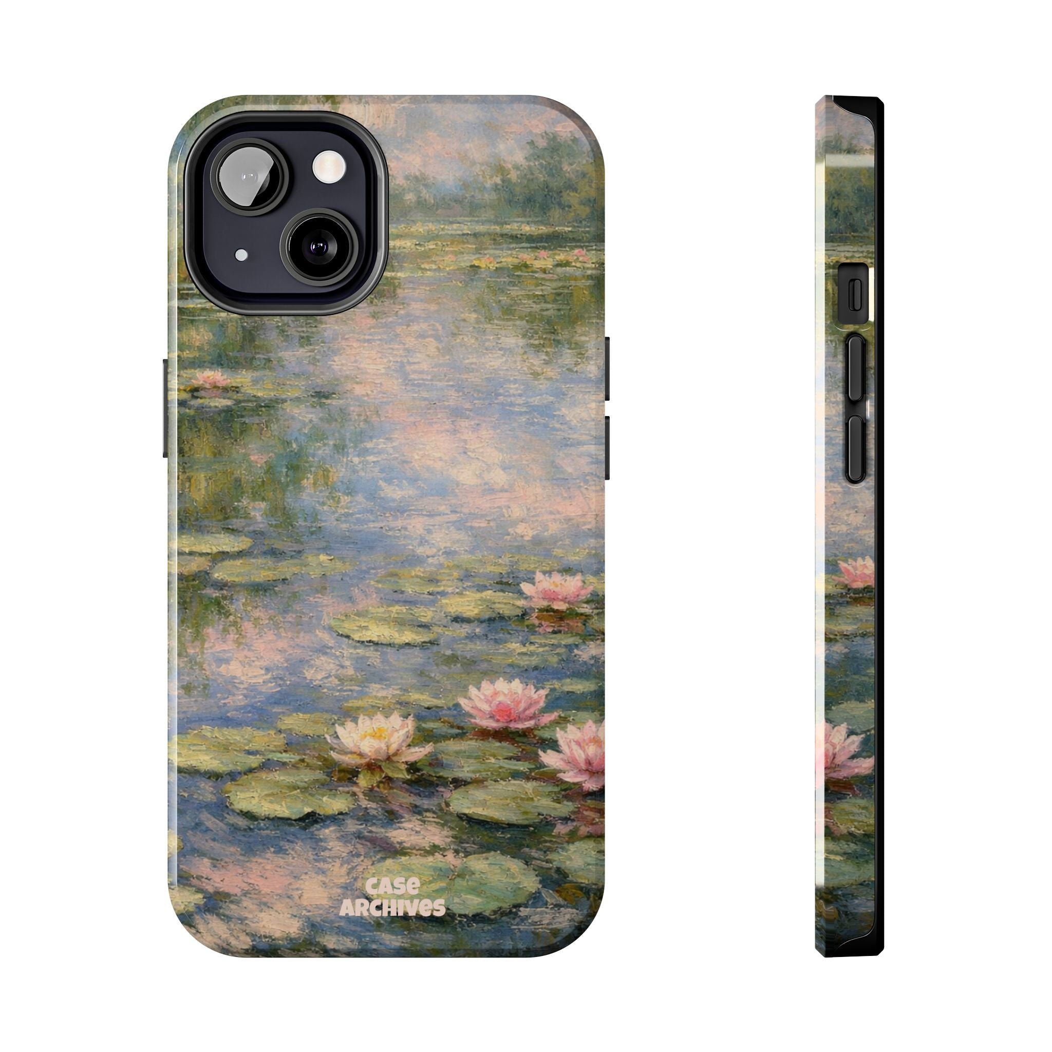 Water Lily Tough Phone Case — Monet-Inspired Floral Protective Phone Cover