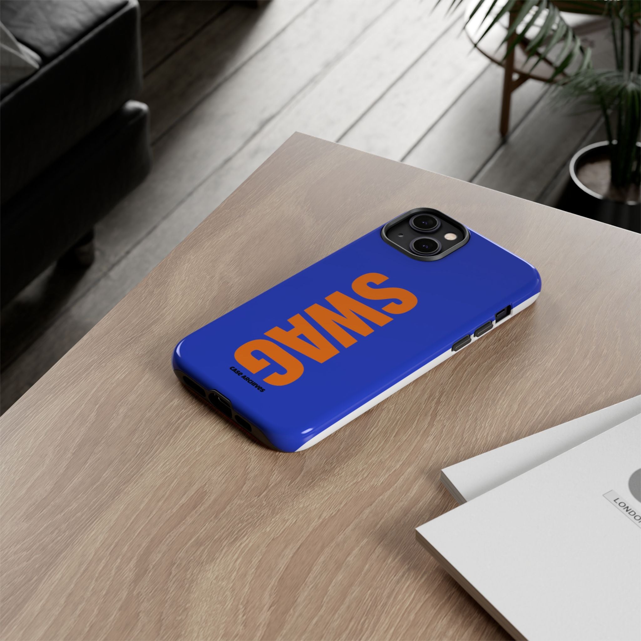 SWAG phone case | Tough Cases blue orange typography