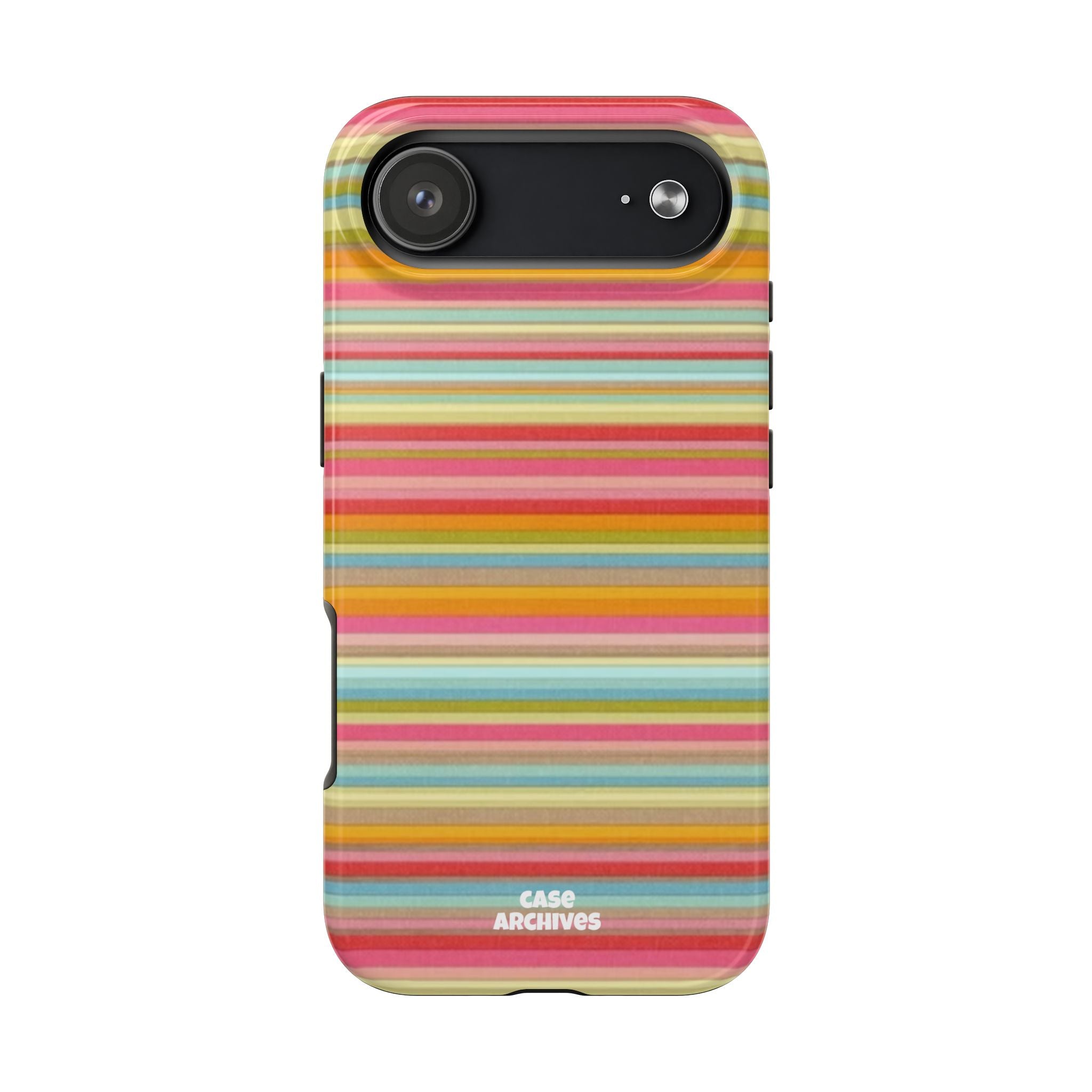 Tough Phone Case — Colorful Retro Striped Protective Cover