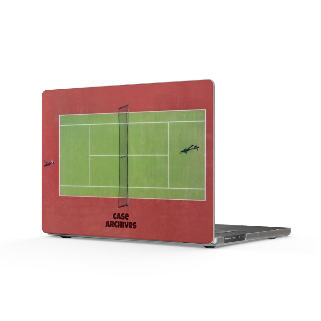 Tennis Court Matte MacBook Case — Minimal Sport Laptop Cover with 'Case Archives' Design