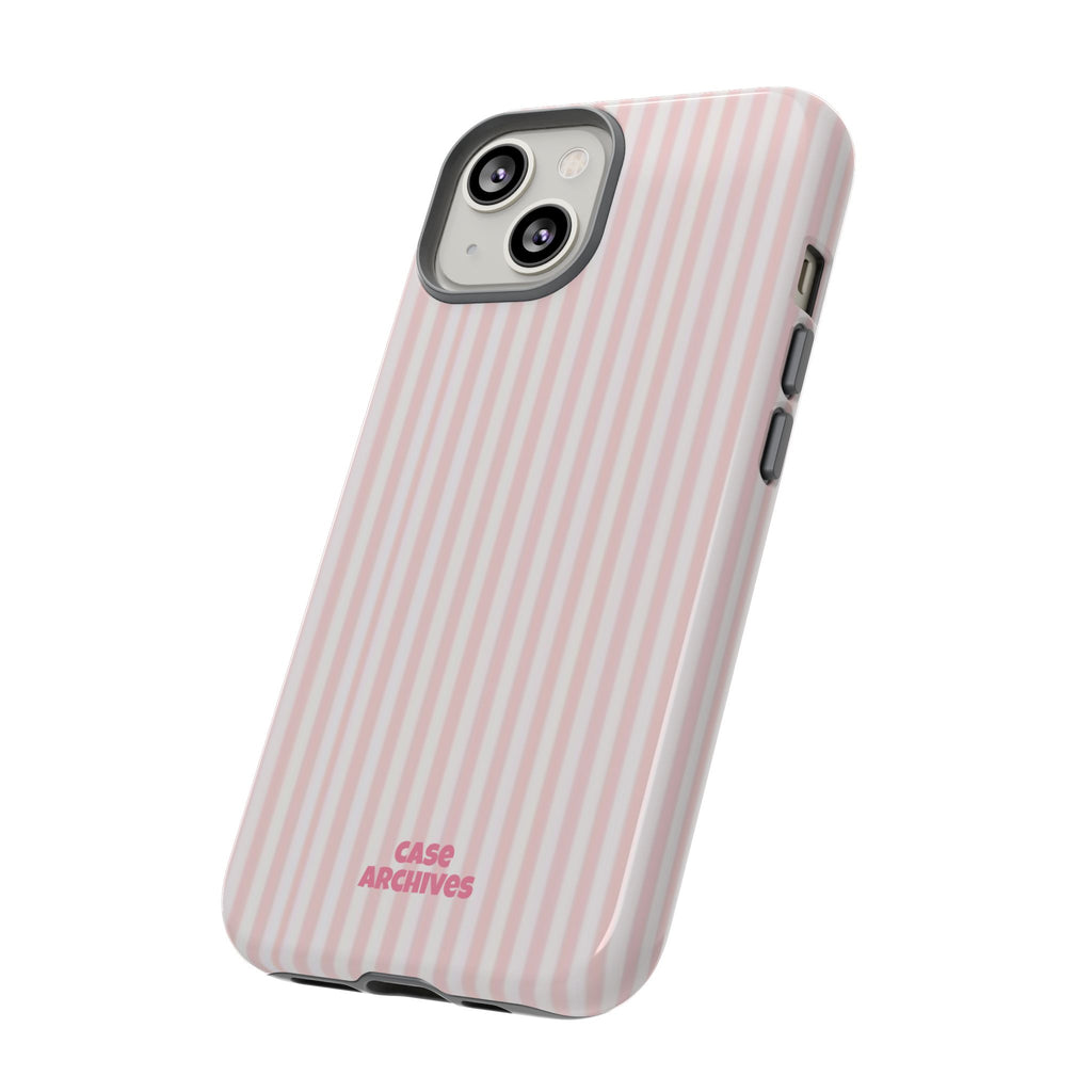 Pink Pastel Stripe Tough Phone Case — Protective iPhone Cover