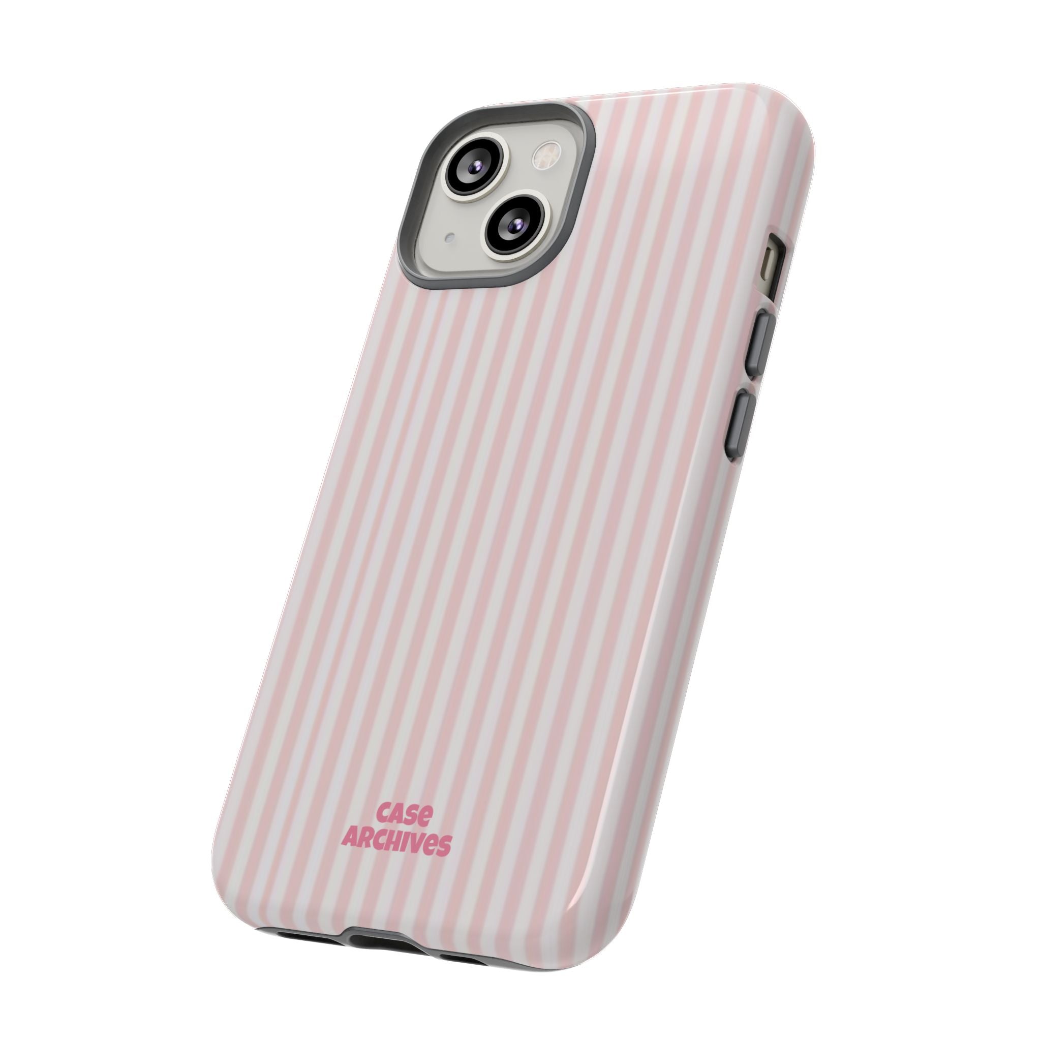Pink Pastel Stripe Tough Phone Case — Protective iPhone Cover