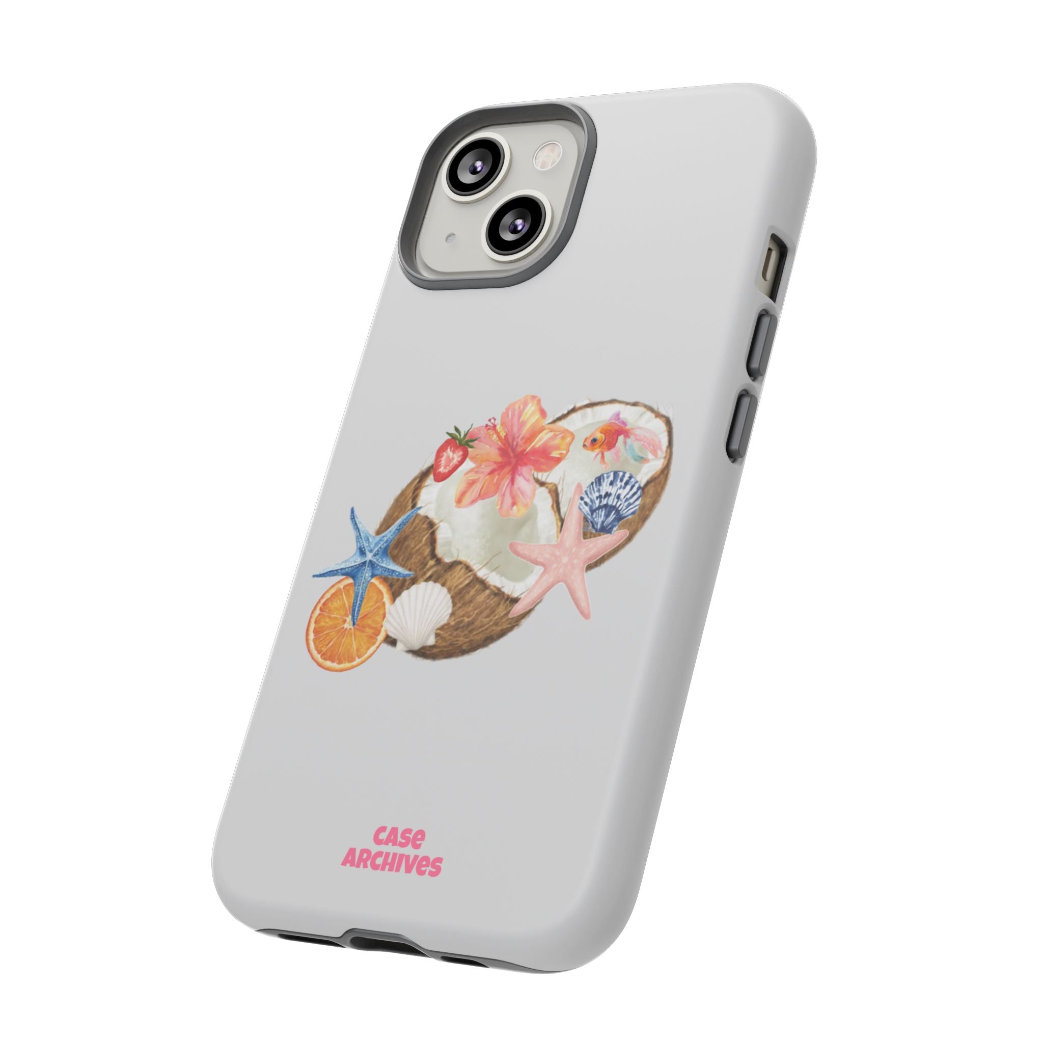 Beach Shells Tough Phone Case — Tropical Starfish & Hibiscus Design