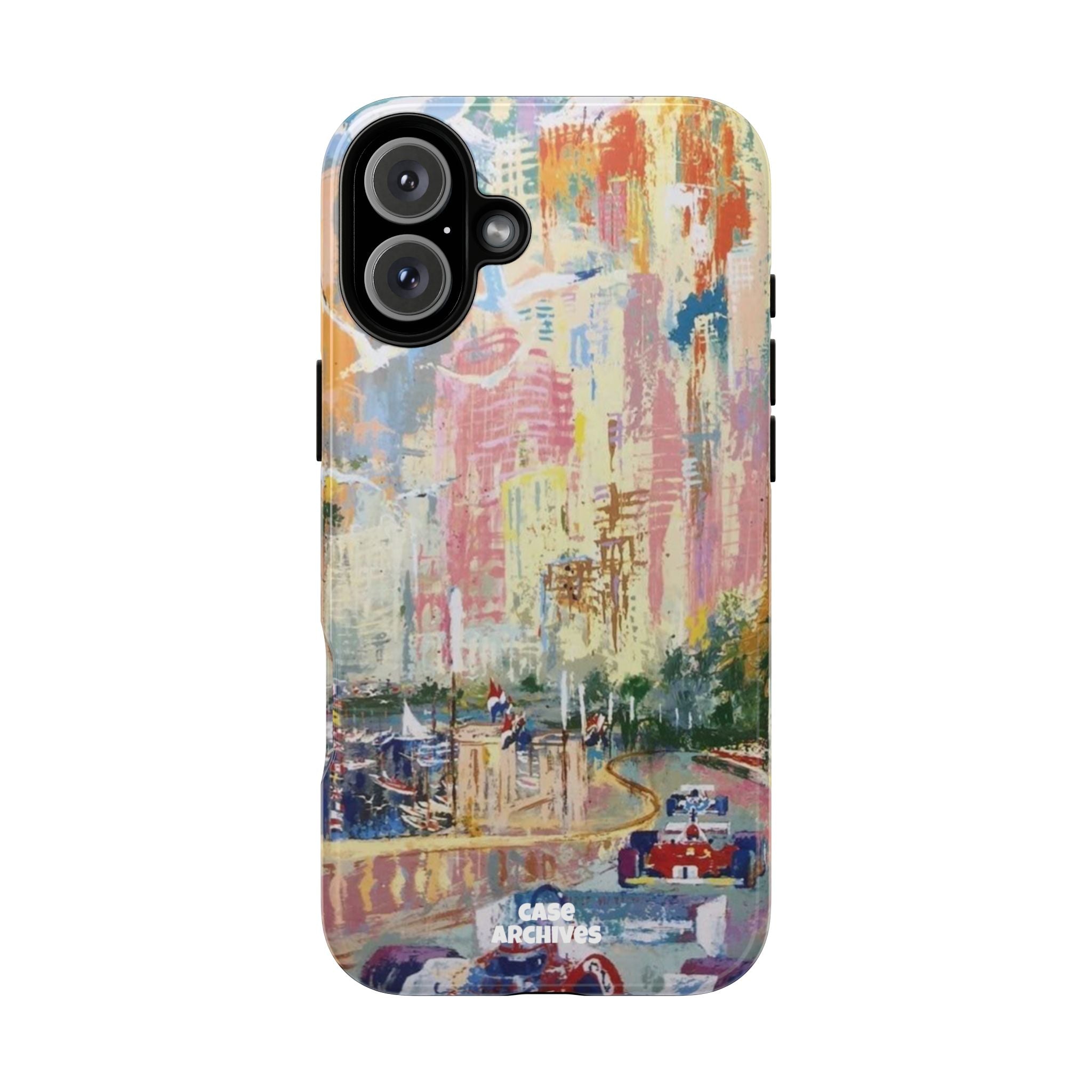 Racing Cityscape Phone Case — Vintage Grand Prix Art Protective Cover