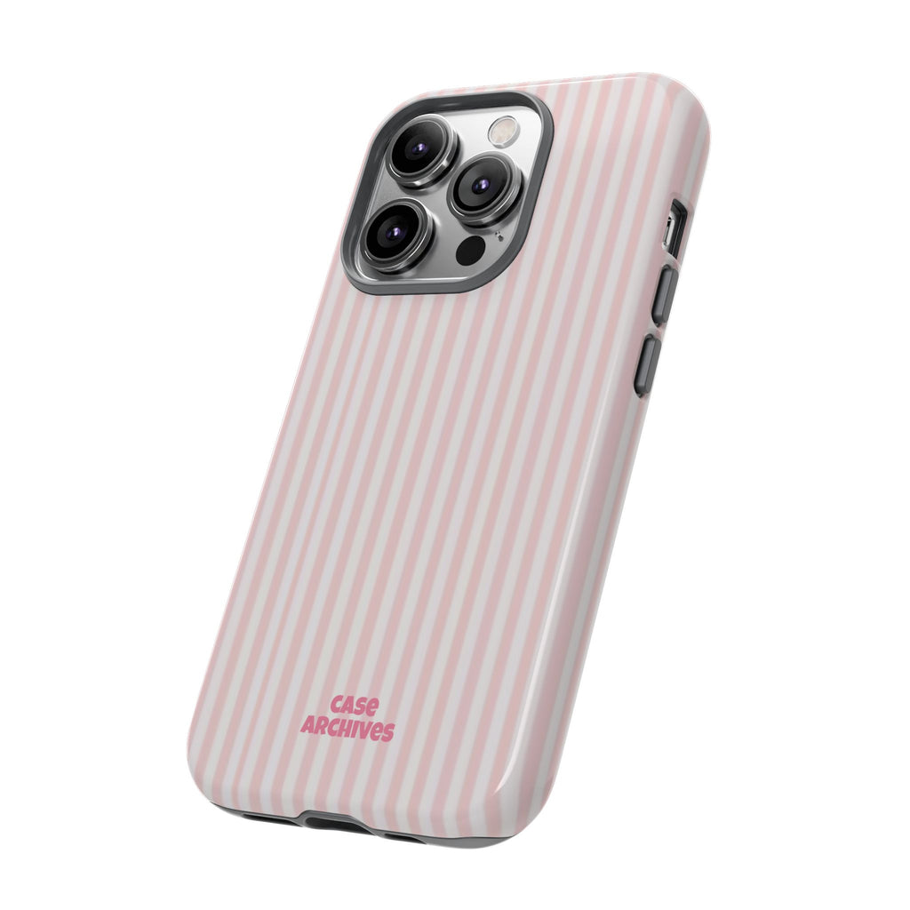Pink Pastel Stripe Tough Phone Case — Protective iPhone Cover