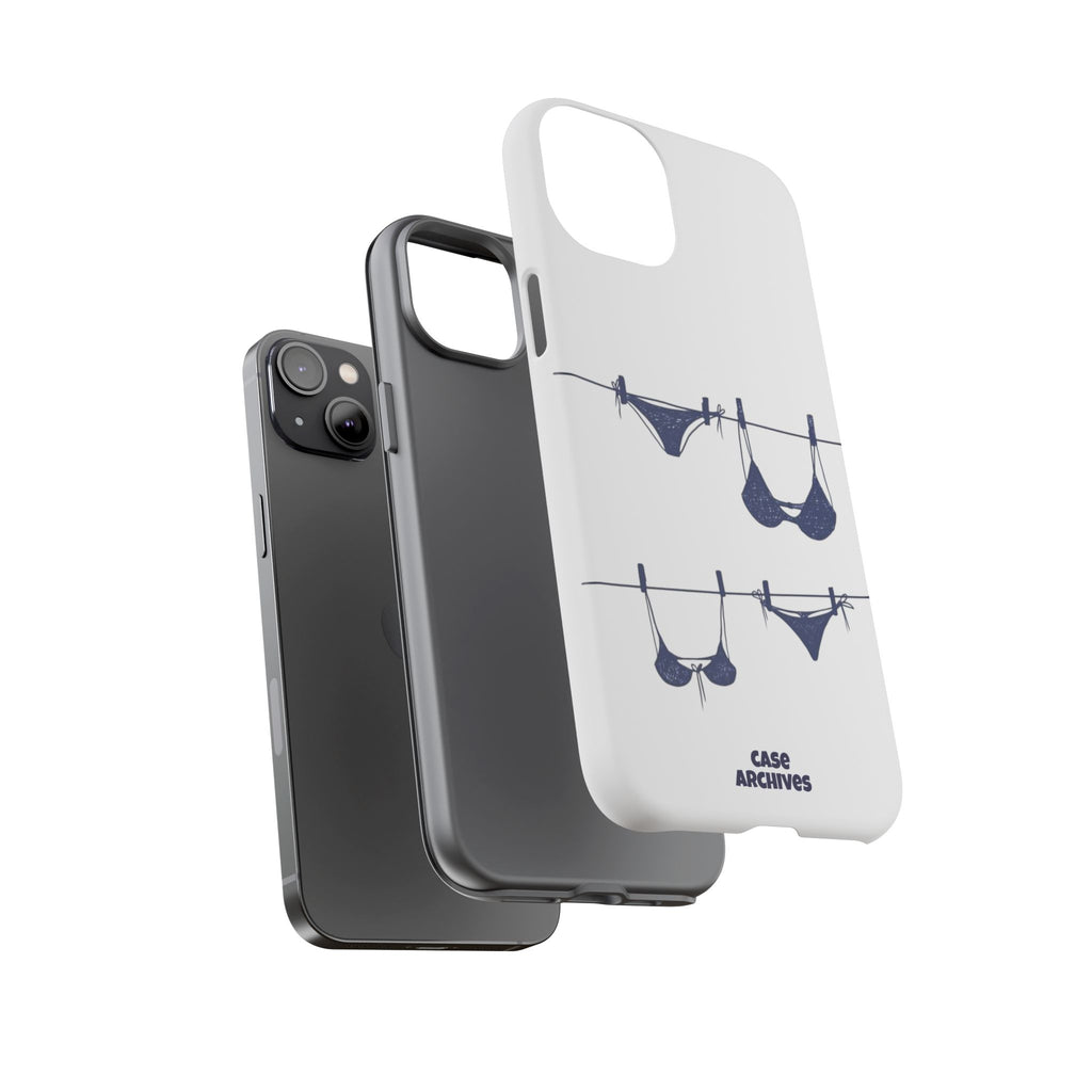 Phone Case — Blue swimsuit Clothesline Illustration Protective Cover