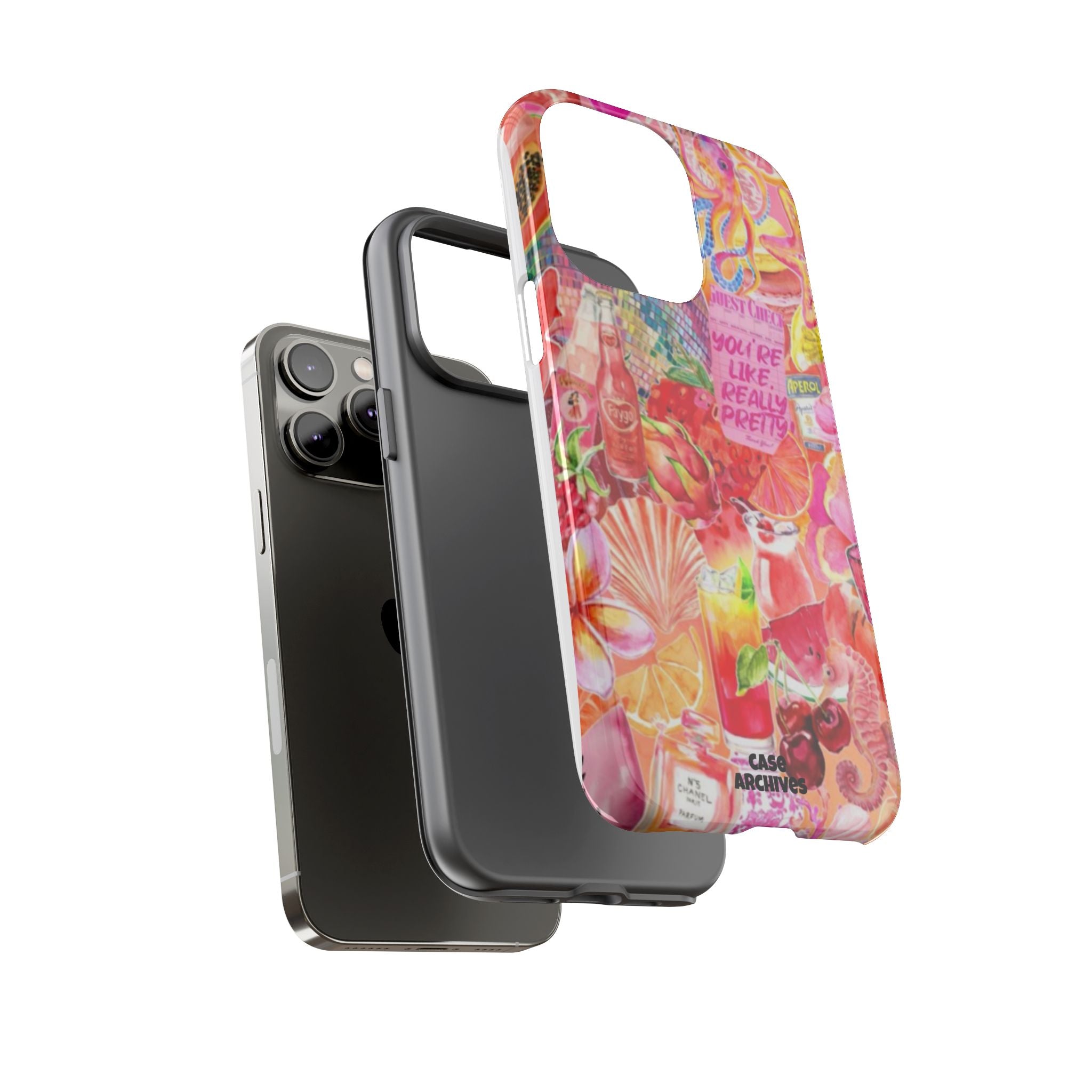 Phone Case — Pink Tropical Collage "You're Like, Really Pretty"